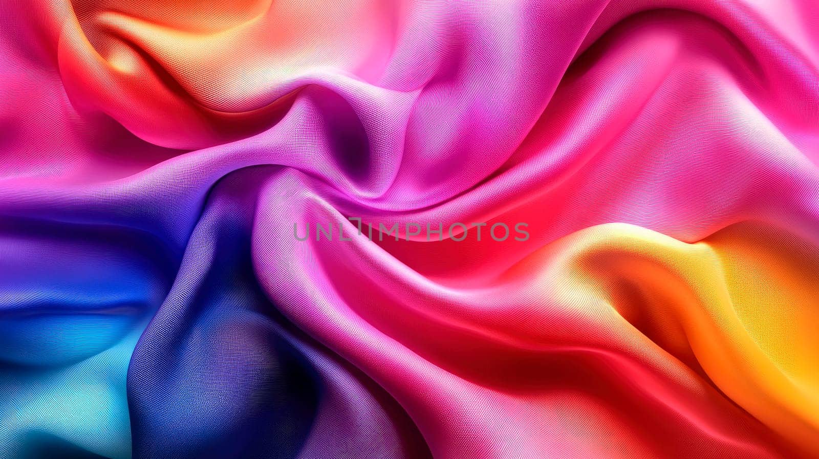 Luxury colorful synthetic fabric. Abstract satin fabric background with soft waves. Background for the design of applications or products . AI generated