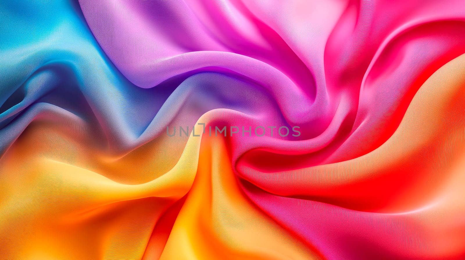 Luxury colorful synthetic fabric. Abstract satin fabric background with soft waves. Background for the design of applications or products . AI generated
