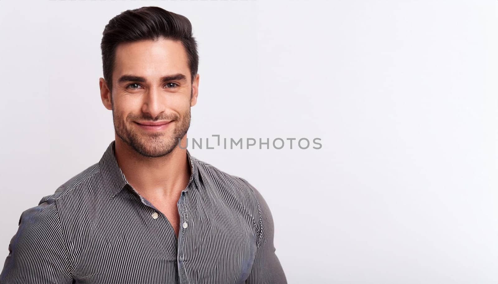 Portrait of young man isolated on white background