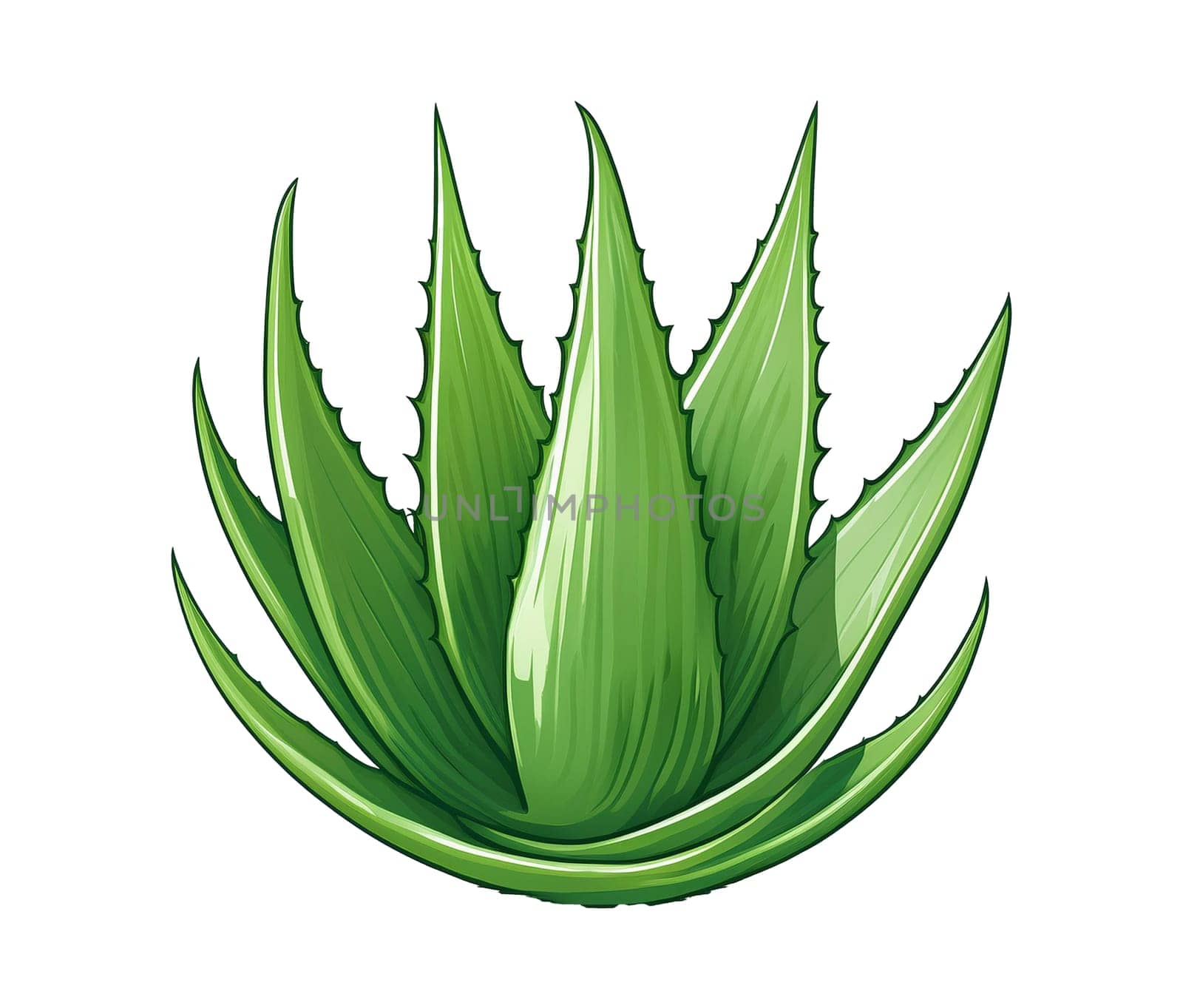 Illustration of aloe vera isolated on white background
