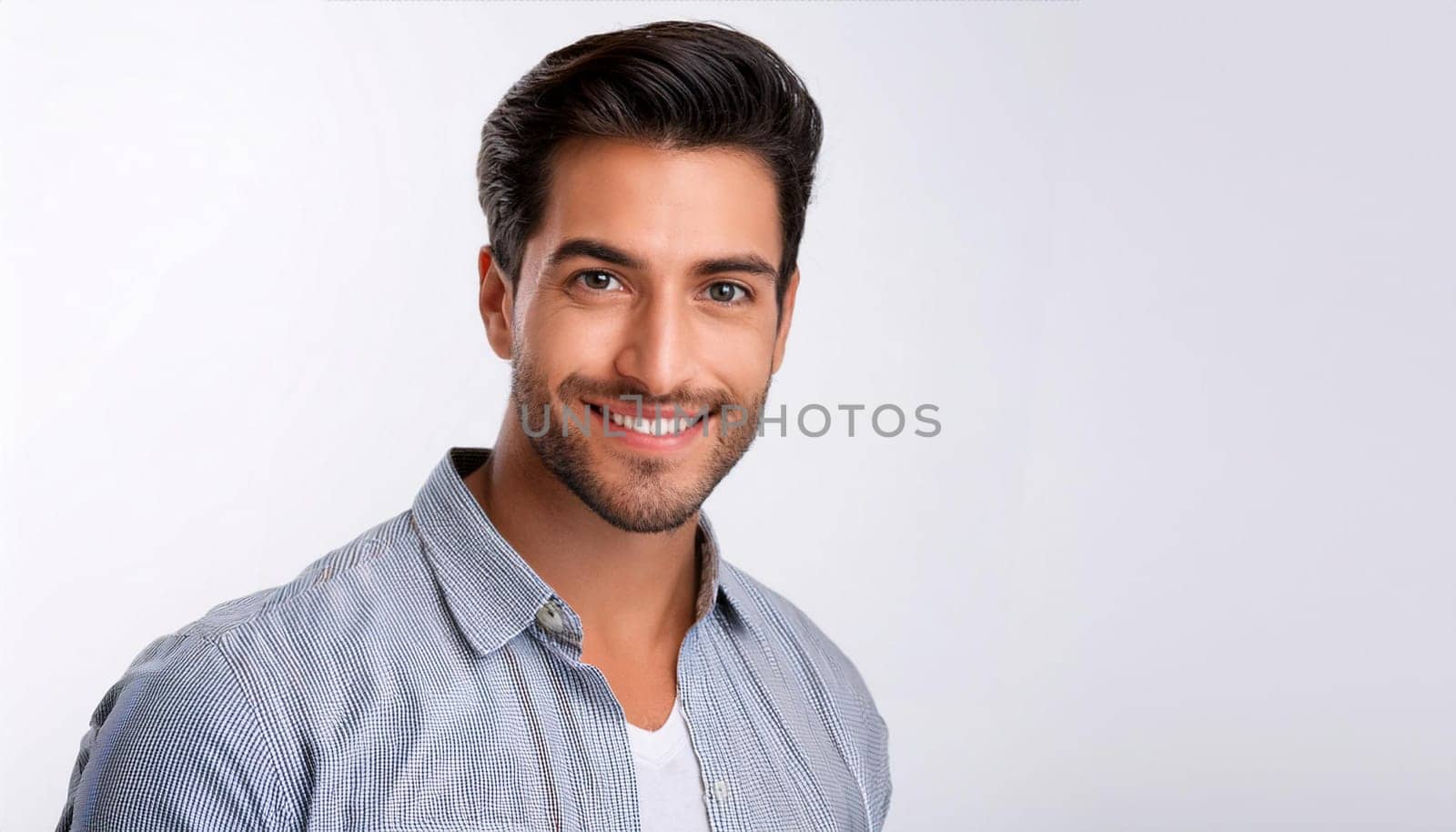 Portrait of young man isolated on white background