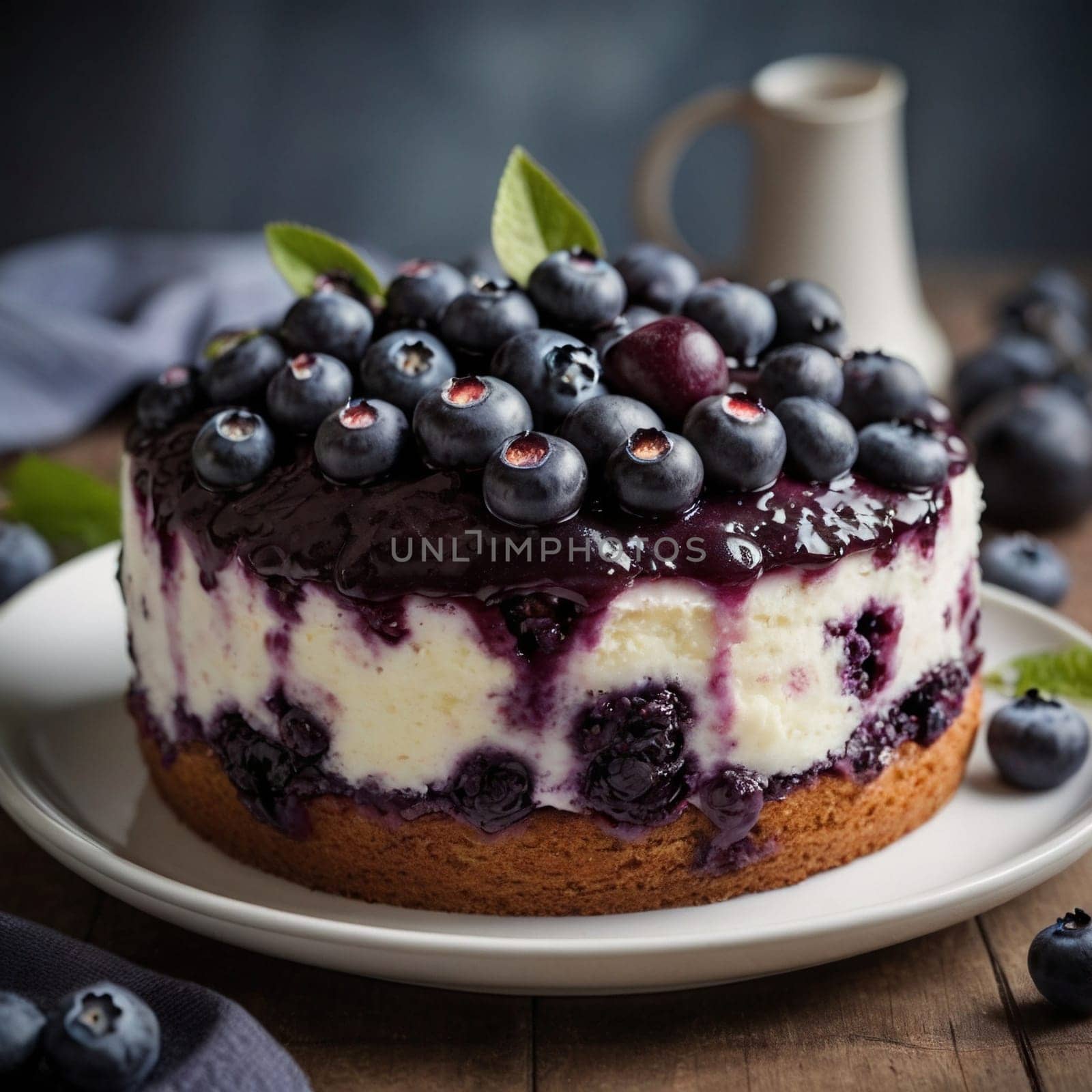 Awesome Tasty Blueberry Cake Pie