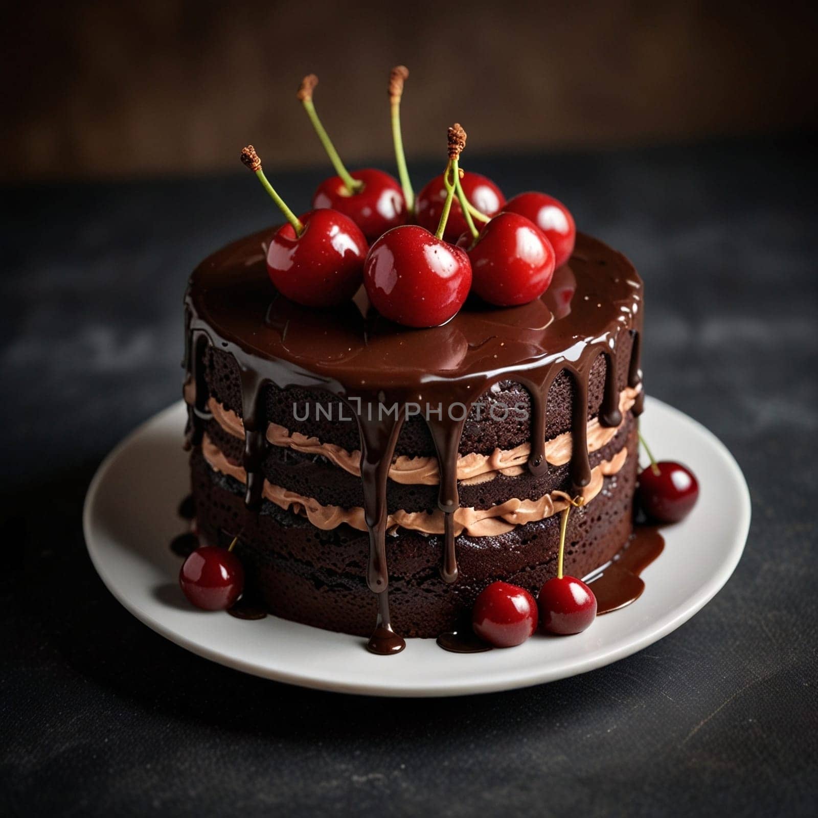 Choco Chocolate cherry cake pie