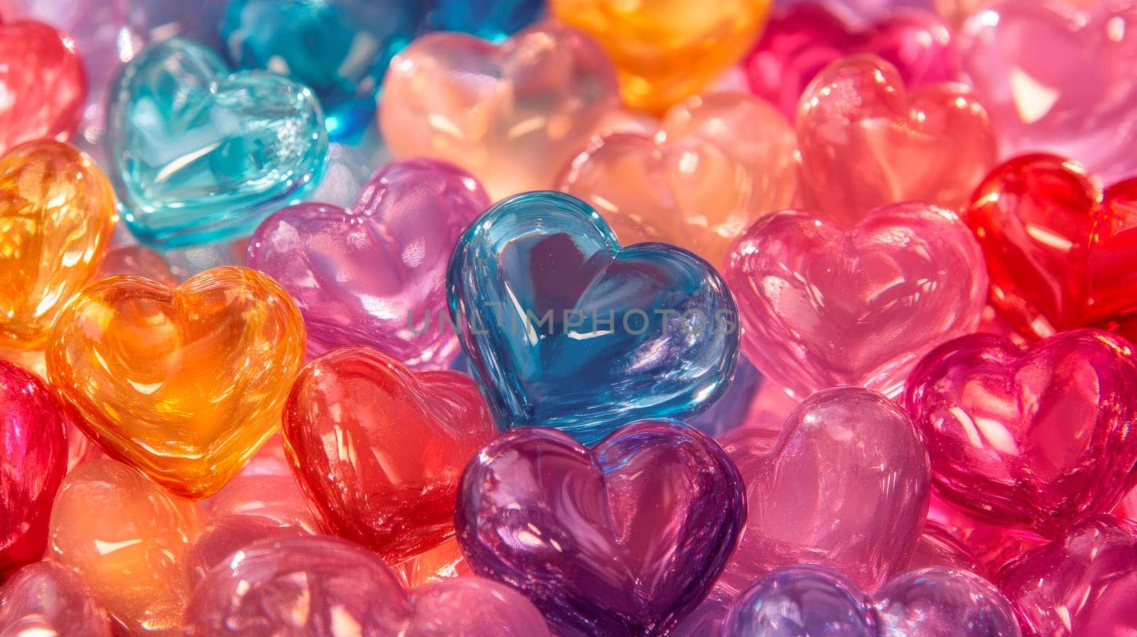 Colorful Heart Candy background. Love and romance concept. AI generated