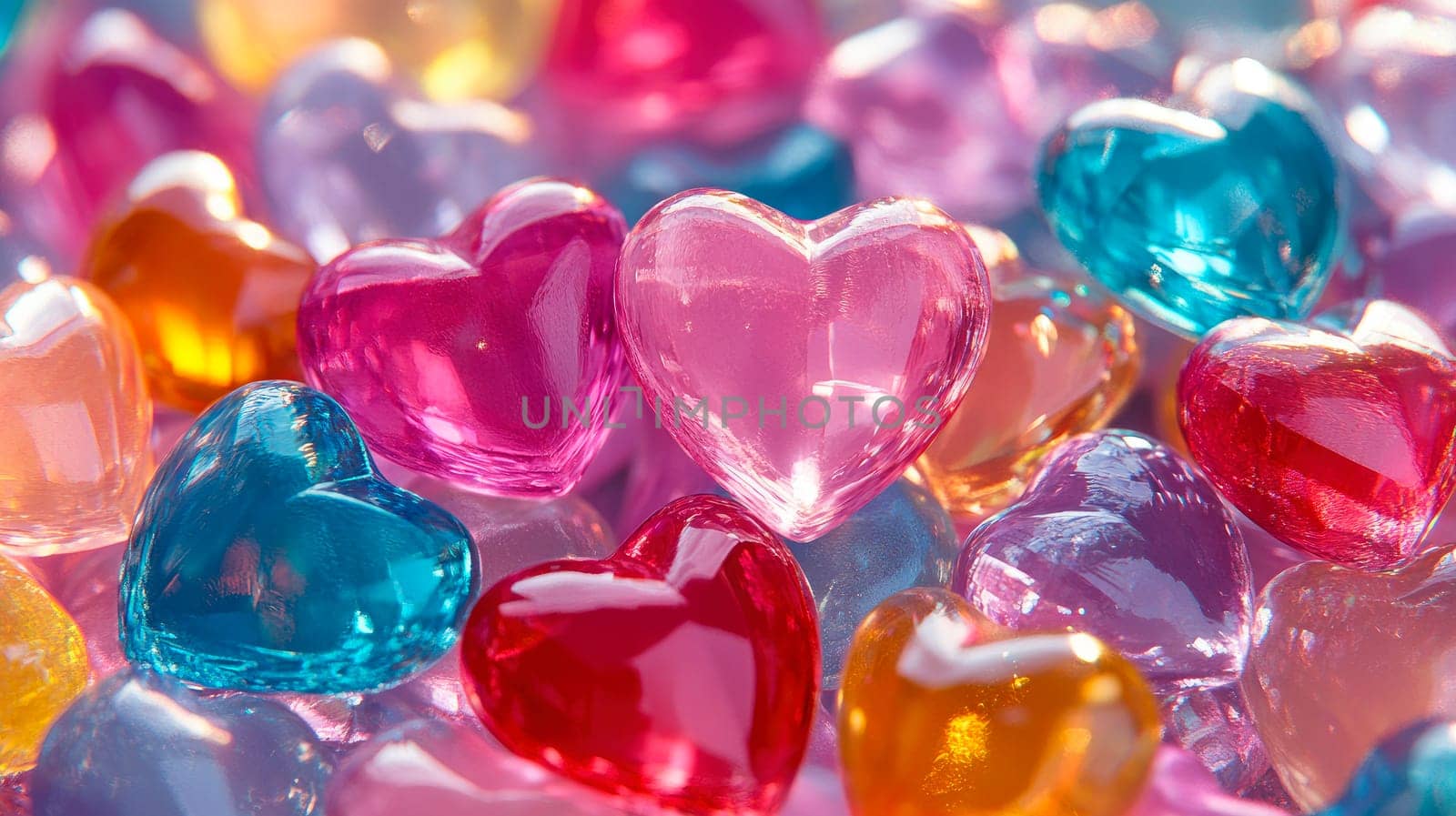 Colorful Heart Candy background. Valentines Day concept . AI generated