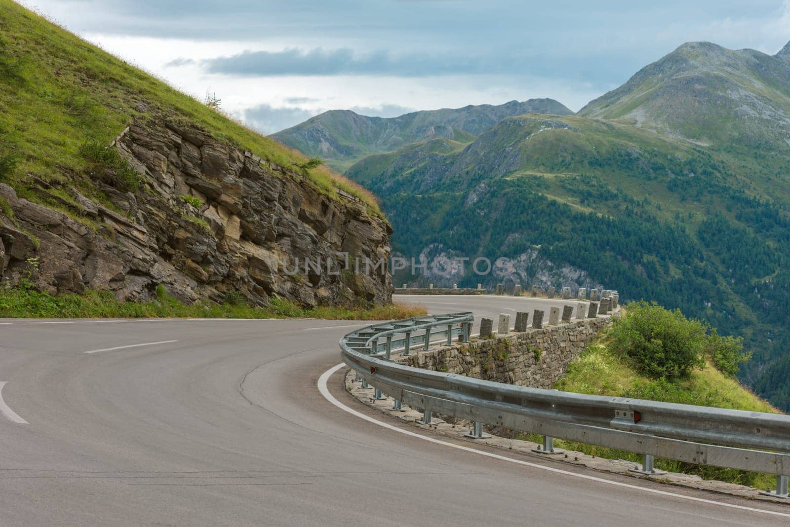 Road Turn in Swiss Mountains. Small GRIP toned image