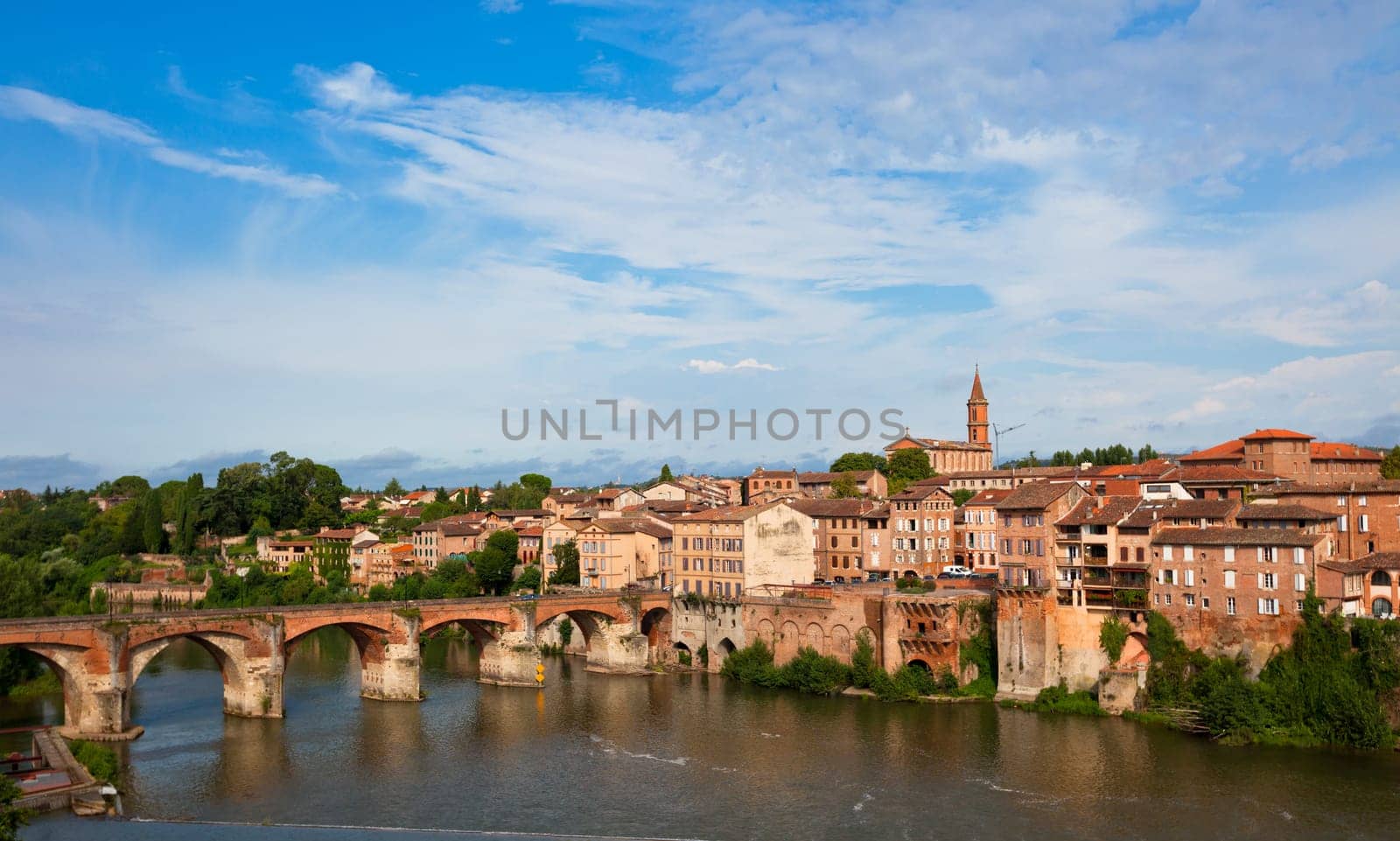 View of the August bridge in Albi, France. Horizontal shot