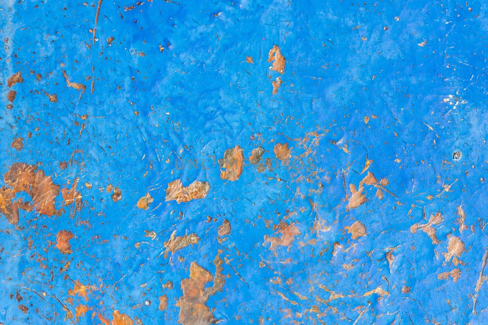 Bright Blue painted surface background. Horizontal shot