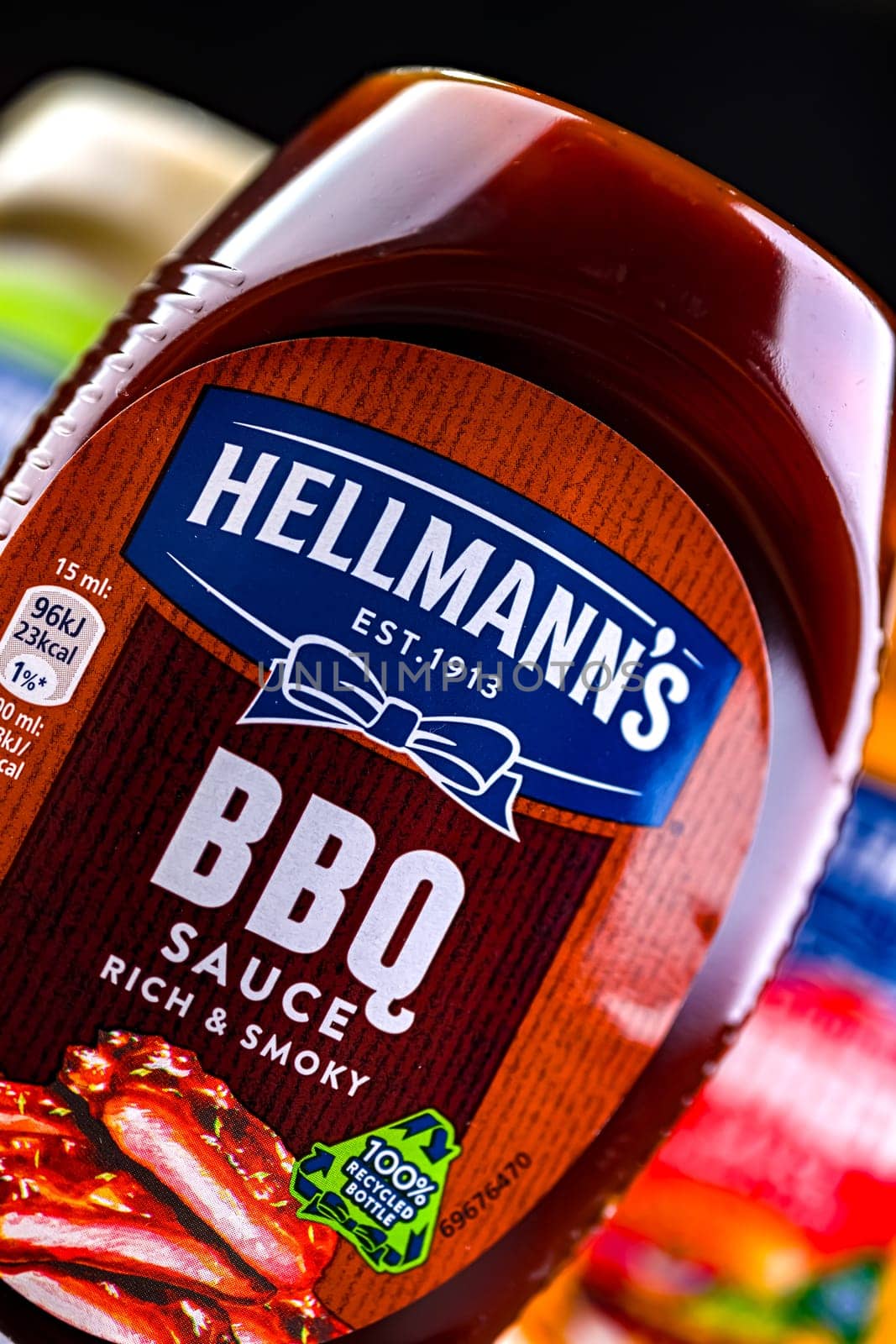 POZNAN, POL - AUG 7, 2024: Hellmann's products, American brand names owned by the British multinational company Unilever