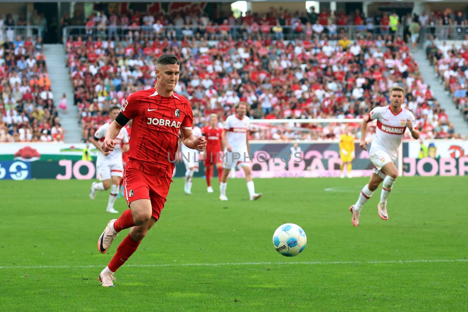 Roland Sallai (SC Freiburg) at the match of 1. FBL: 24-25: 1. Sptg. SC Freiburg - VfB Stuttgart  DFL REGULATIONS PROHIBIT ANY USE OF PHOTOGRAPHS AS IMAGE SEQUENCES AND/OR QUASI-VIDEONann  Photo: Joachim Hahne/johapress