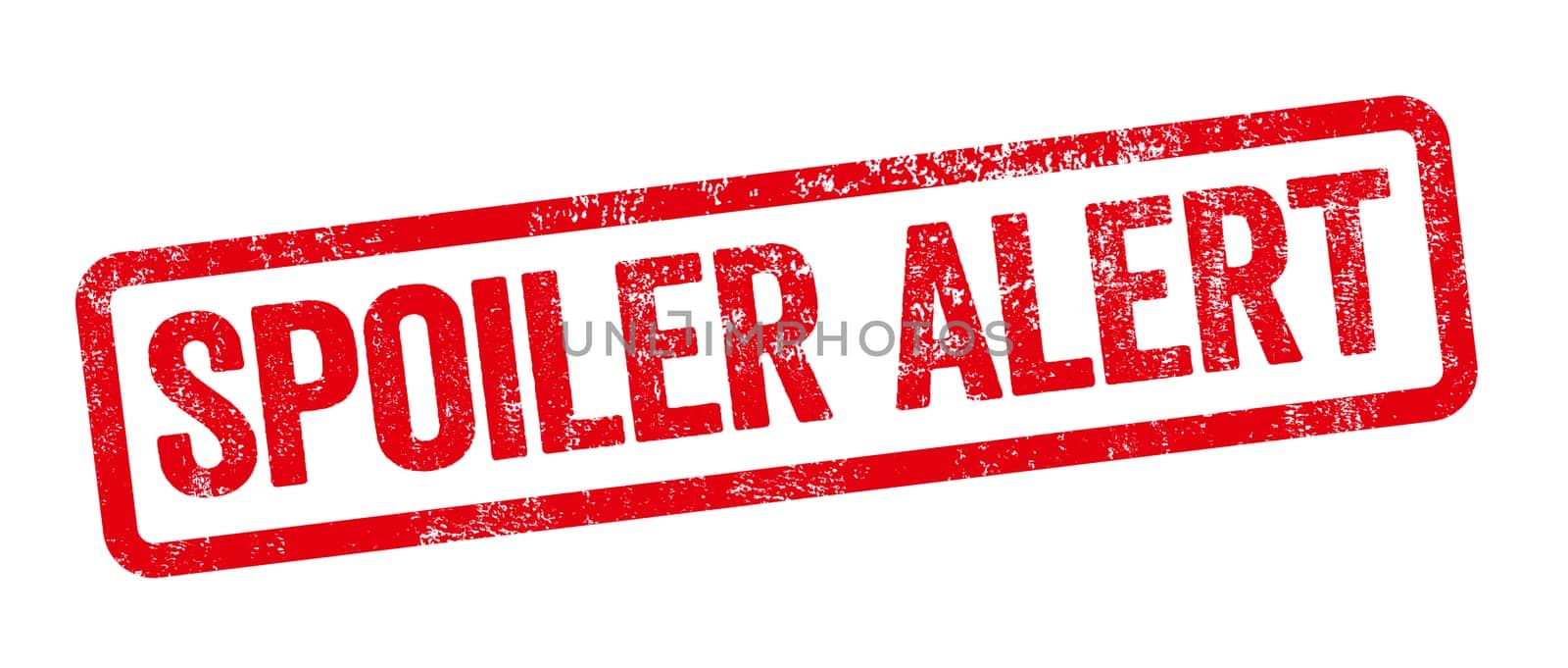 Red stamp on a white background - Spoiler Alert