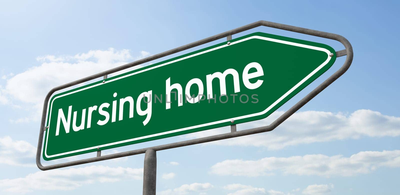 Arrow Signpost - 3d rendering - Nursing home