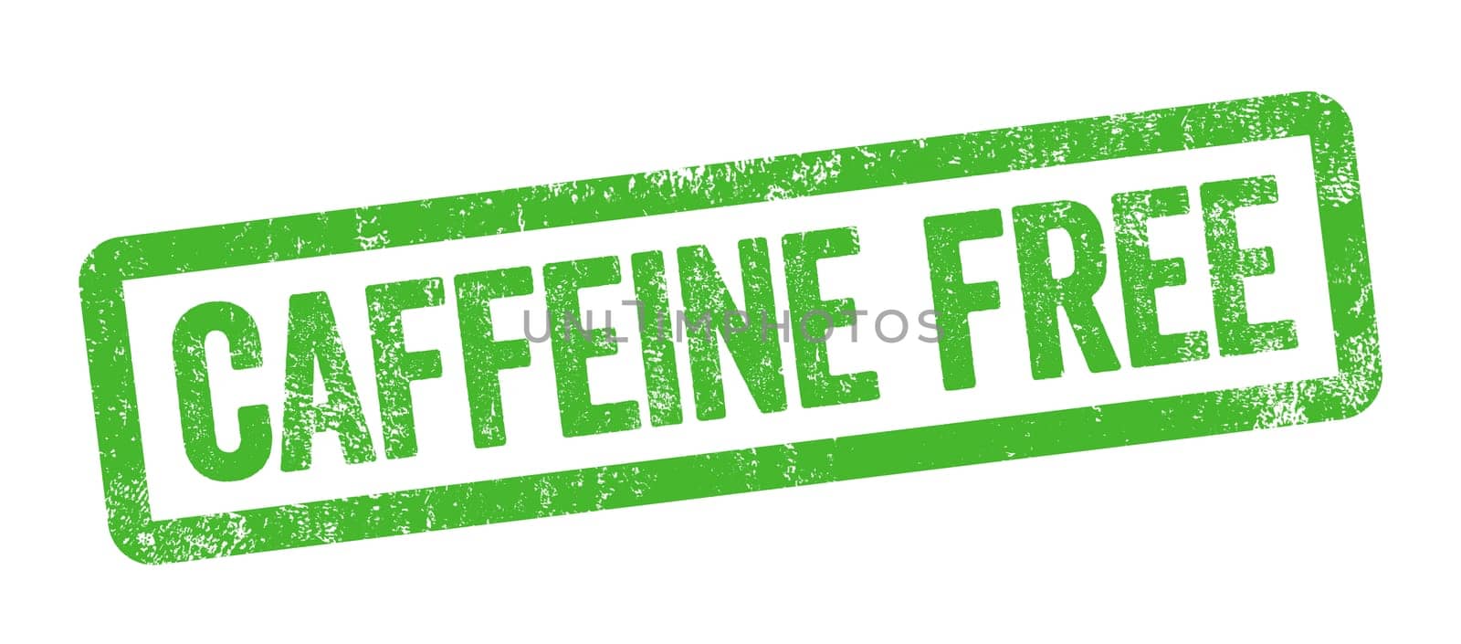 Green stamp isolated on a white background - Caffeine free