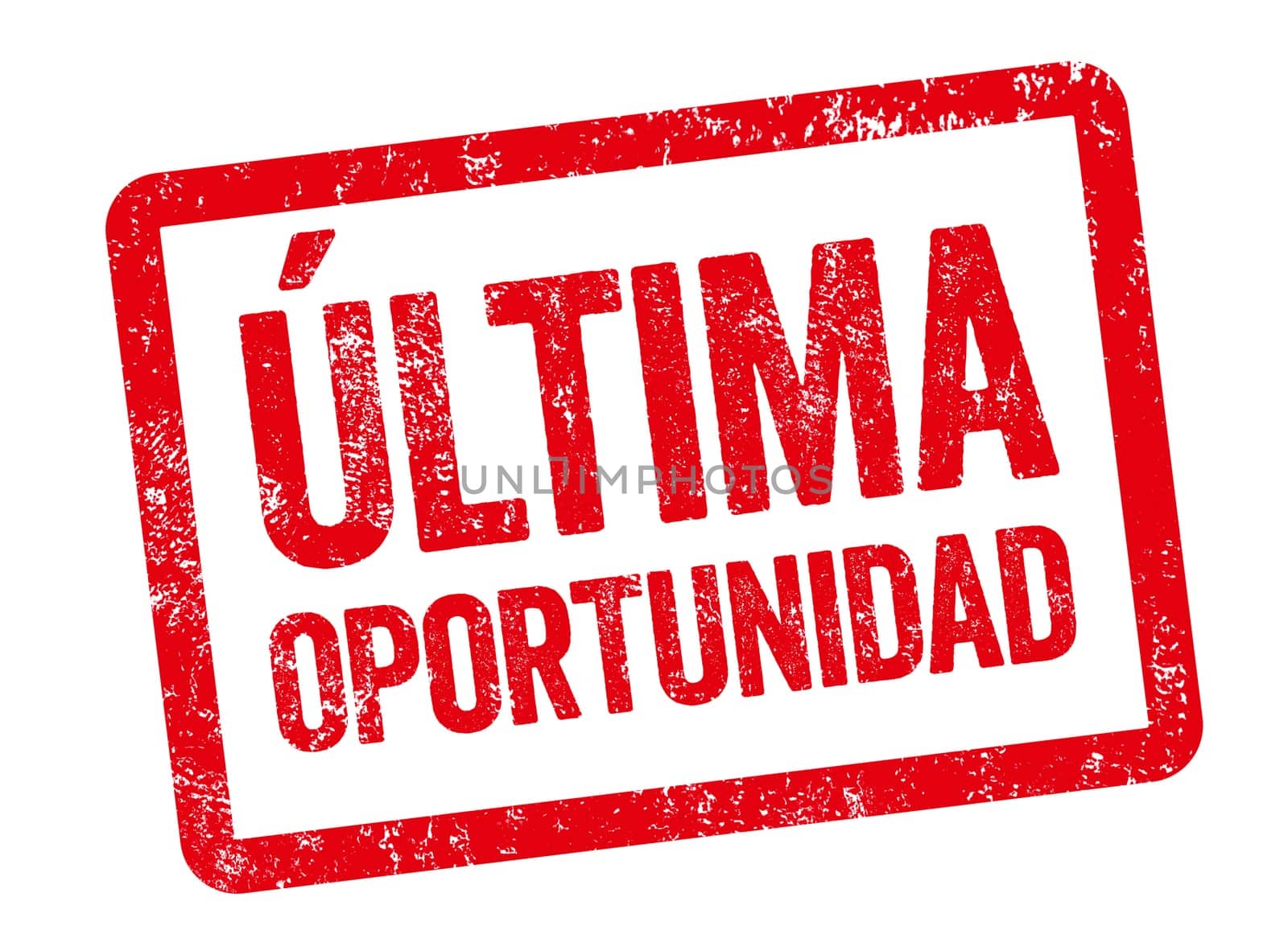 A red stamp on a white background - Last chance in spanish
