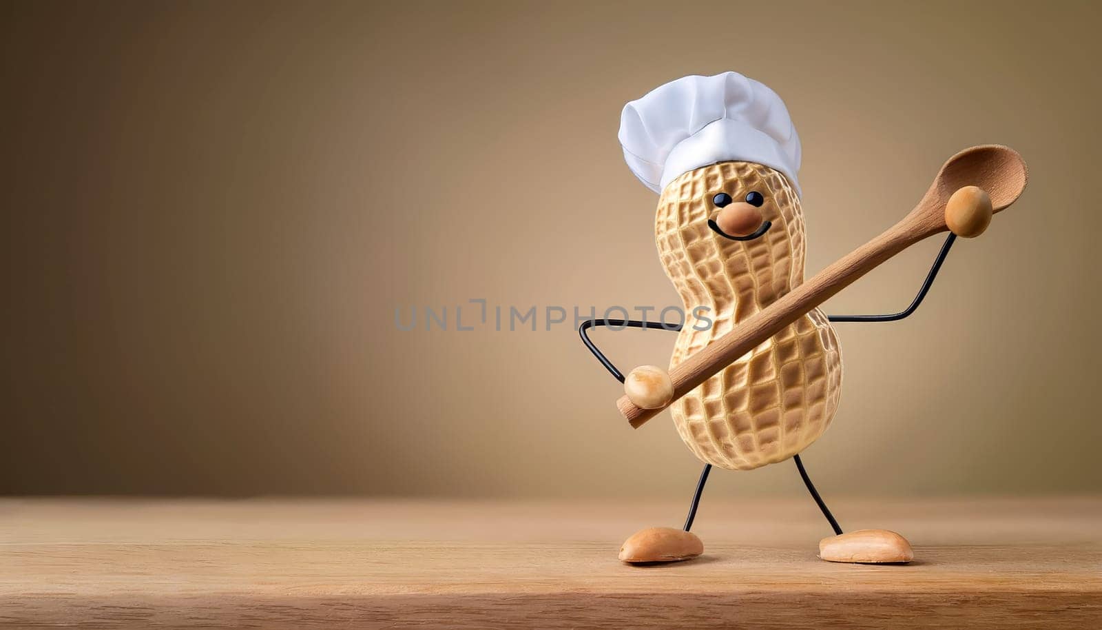 Small cook made from a peanut with space for text of a job ad, for training or other.