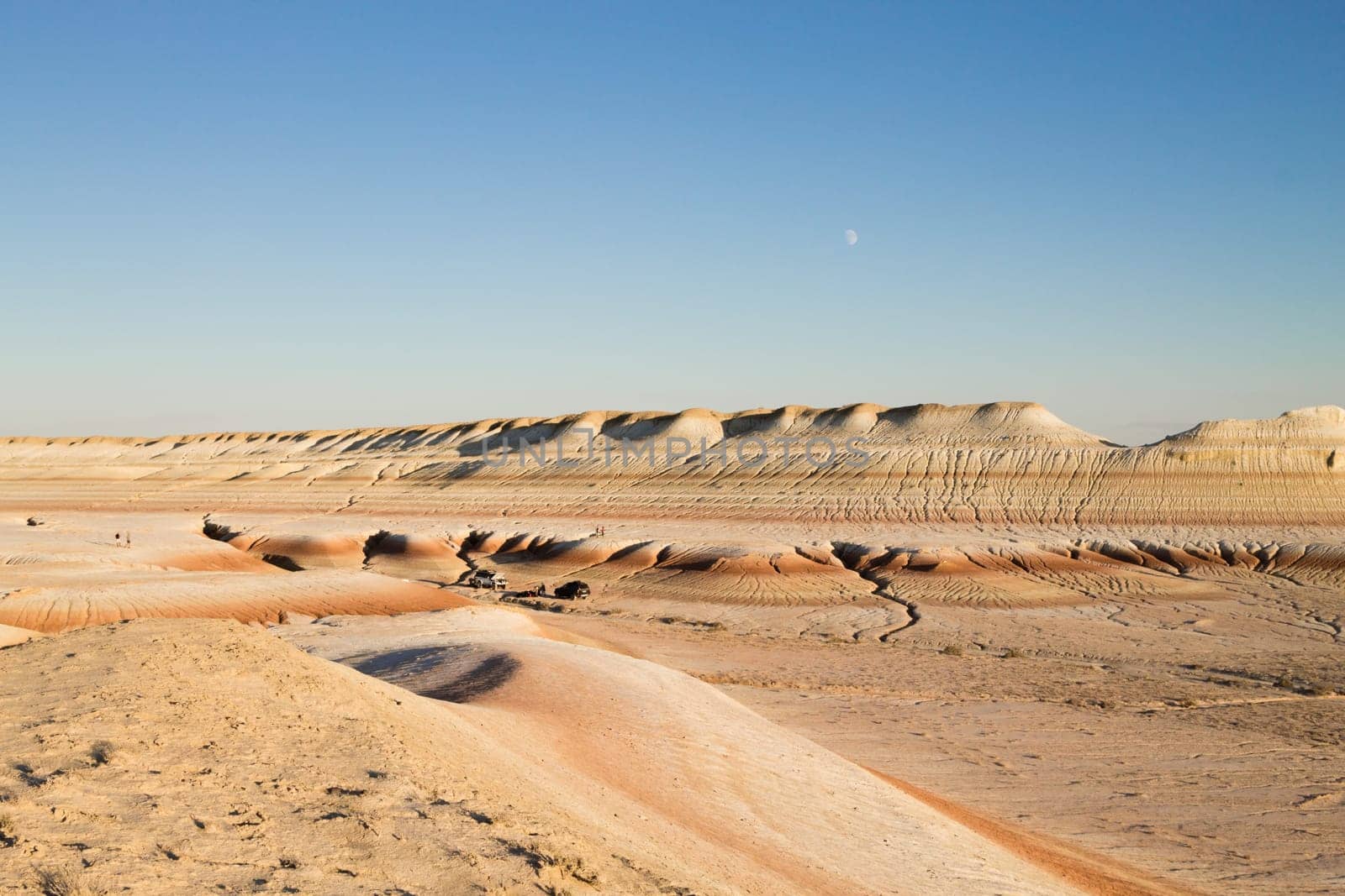 Mangystau desert landmark, Kyzylkup area, Kazakhstan. Rock strata formations