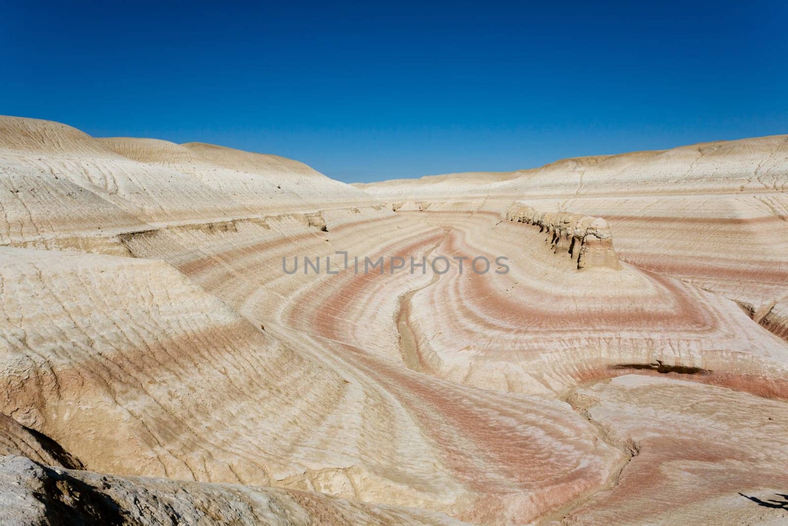 Mangystau desert landmark, Kyzylkup plateau, Kazakhstan. Central asia landscape