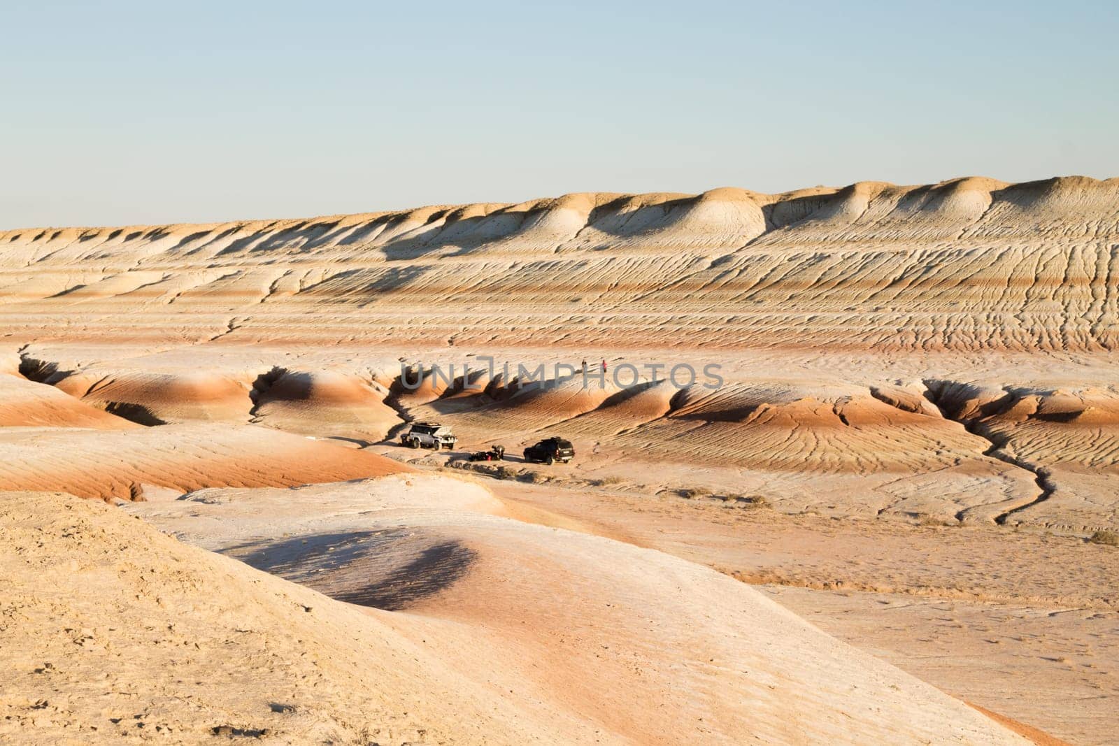 Mangystau desert landmark, Kyzylkup area, Kazakhstan. Rock strata formations