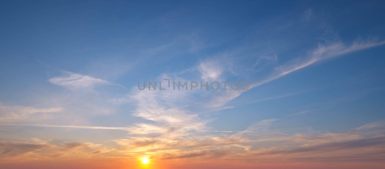 Beautiful dramatic scenic sunset sky background