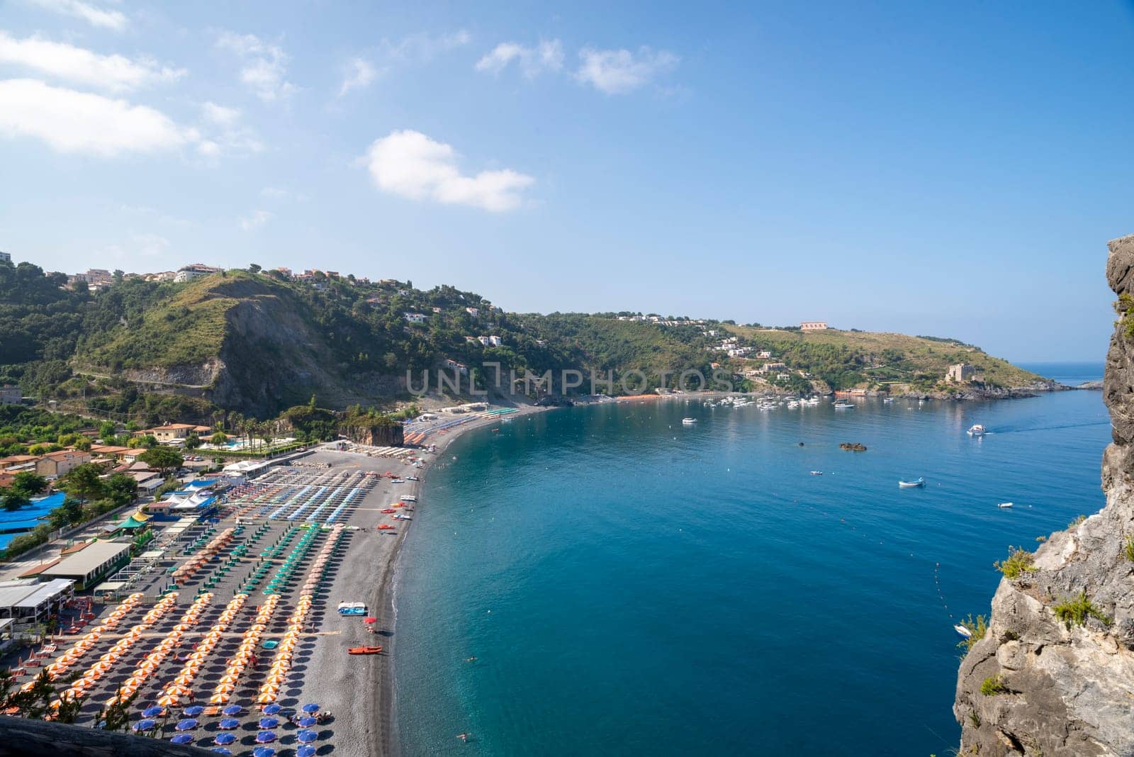 Panoramic view ao San Nicola Arcella beach in Calabria, Italy