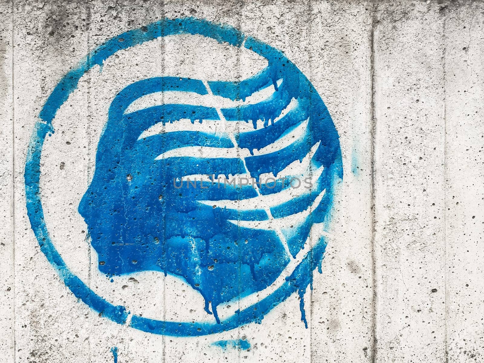 Grungy Atalanta logo on concrete wall. Bergamo, ITALY - February 1, 2024.