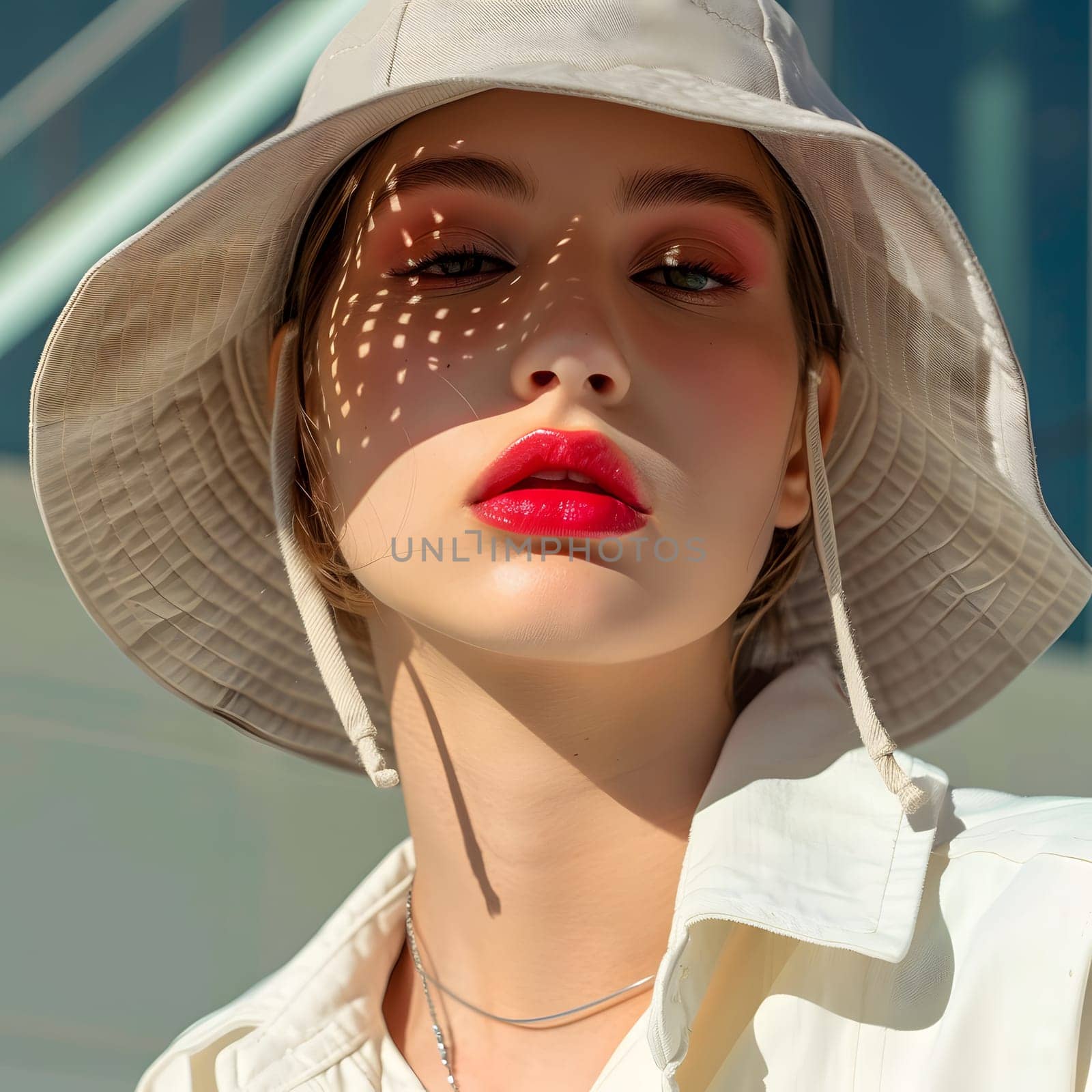 Aesthetic Fashion Magazine Photo. Model in stylish summer clothes