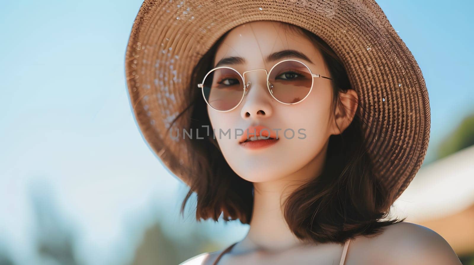 Asian woman in summer clothes