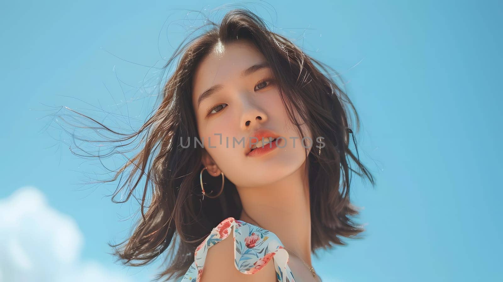 Asian woman in summer clothes