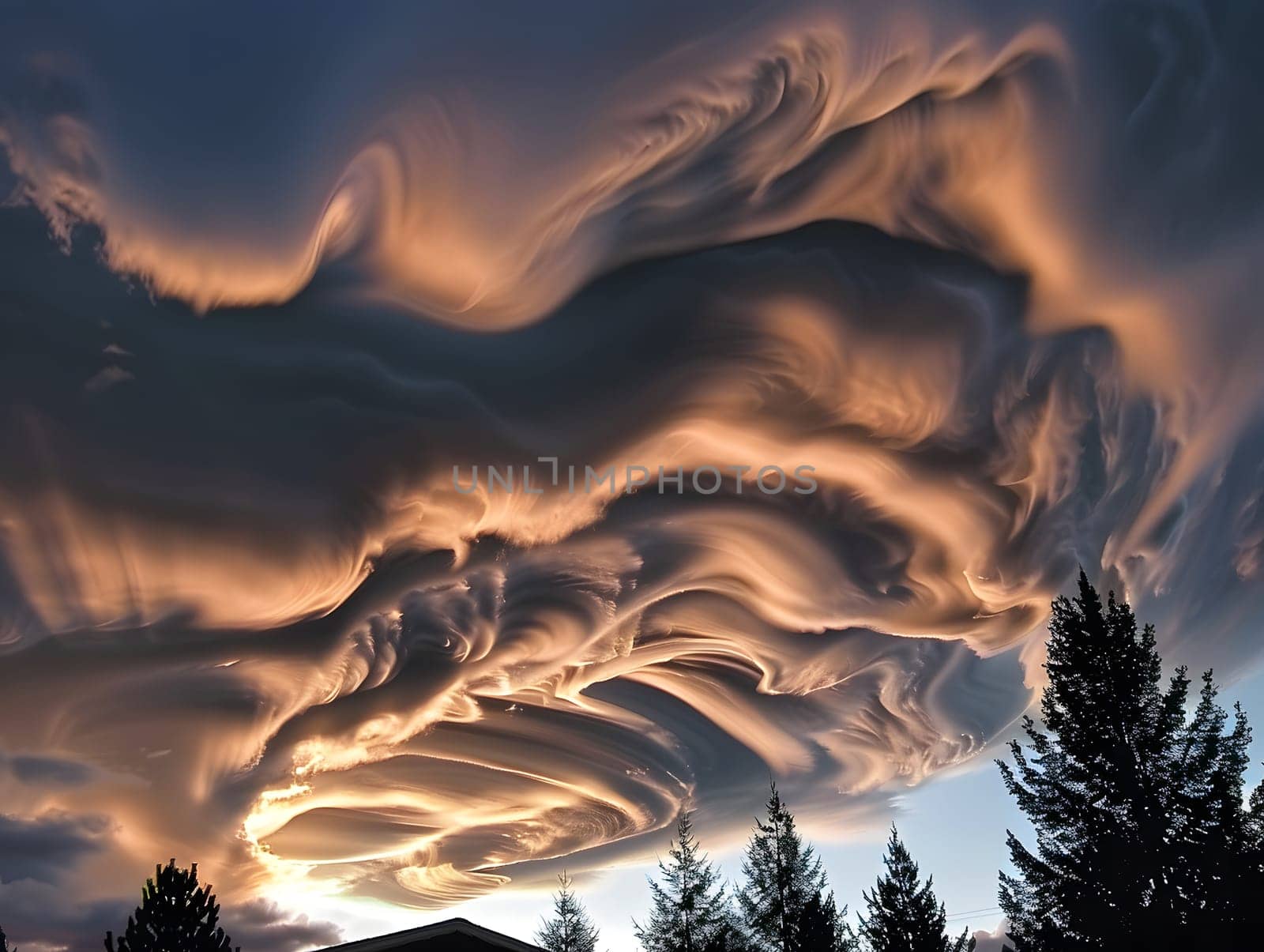 Beautiful sky with cumulus clouds
