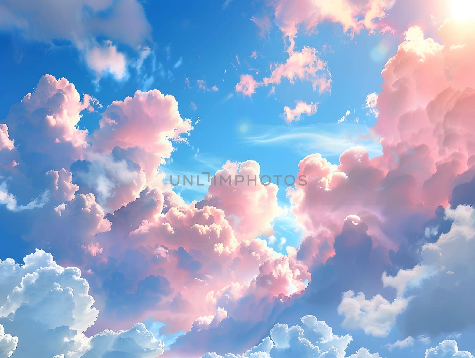Beautiful sky with cumulus clouds