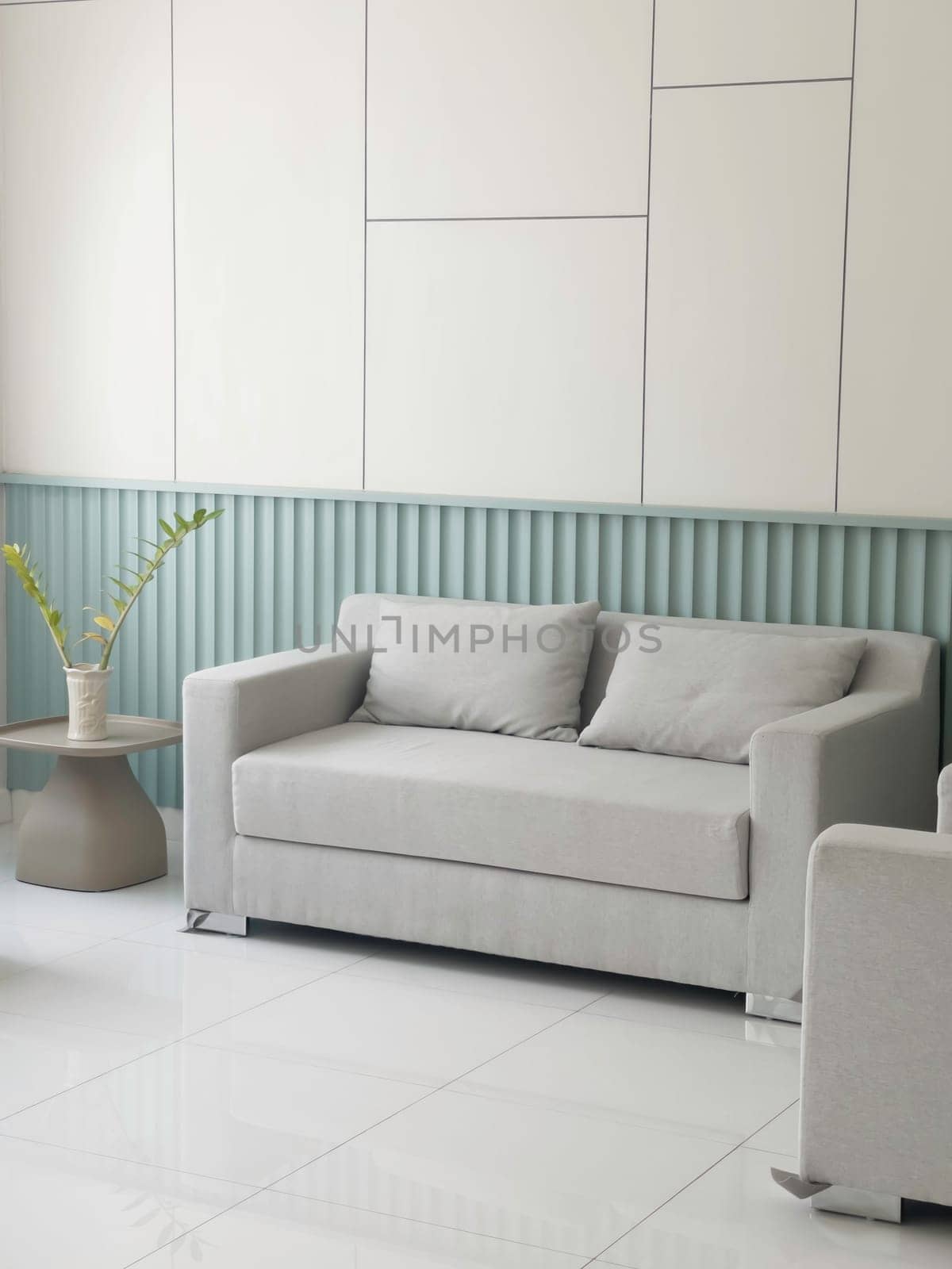 Classic minimalism warm white interior livingroom, stock photo