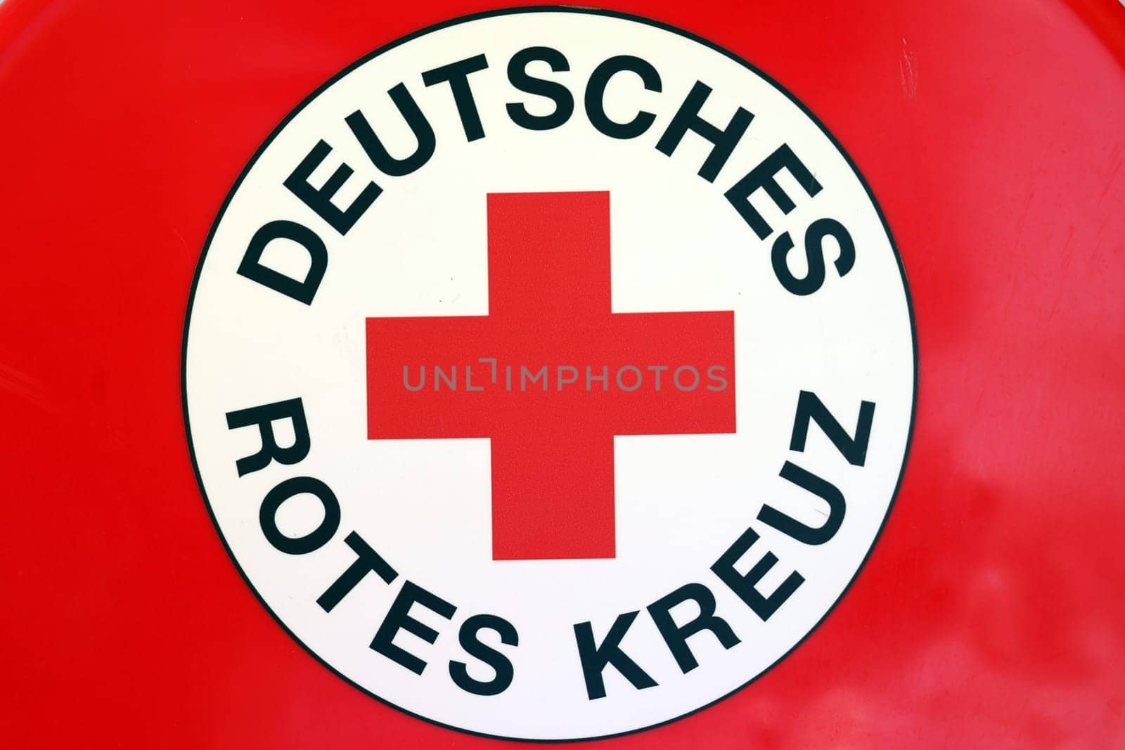 Logo Empblem German Red Cross (DRK)  Photo: Joachim Hahne/johapress