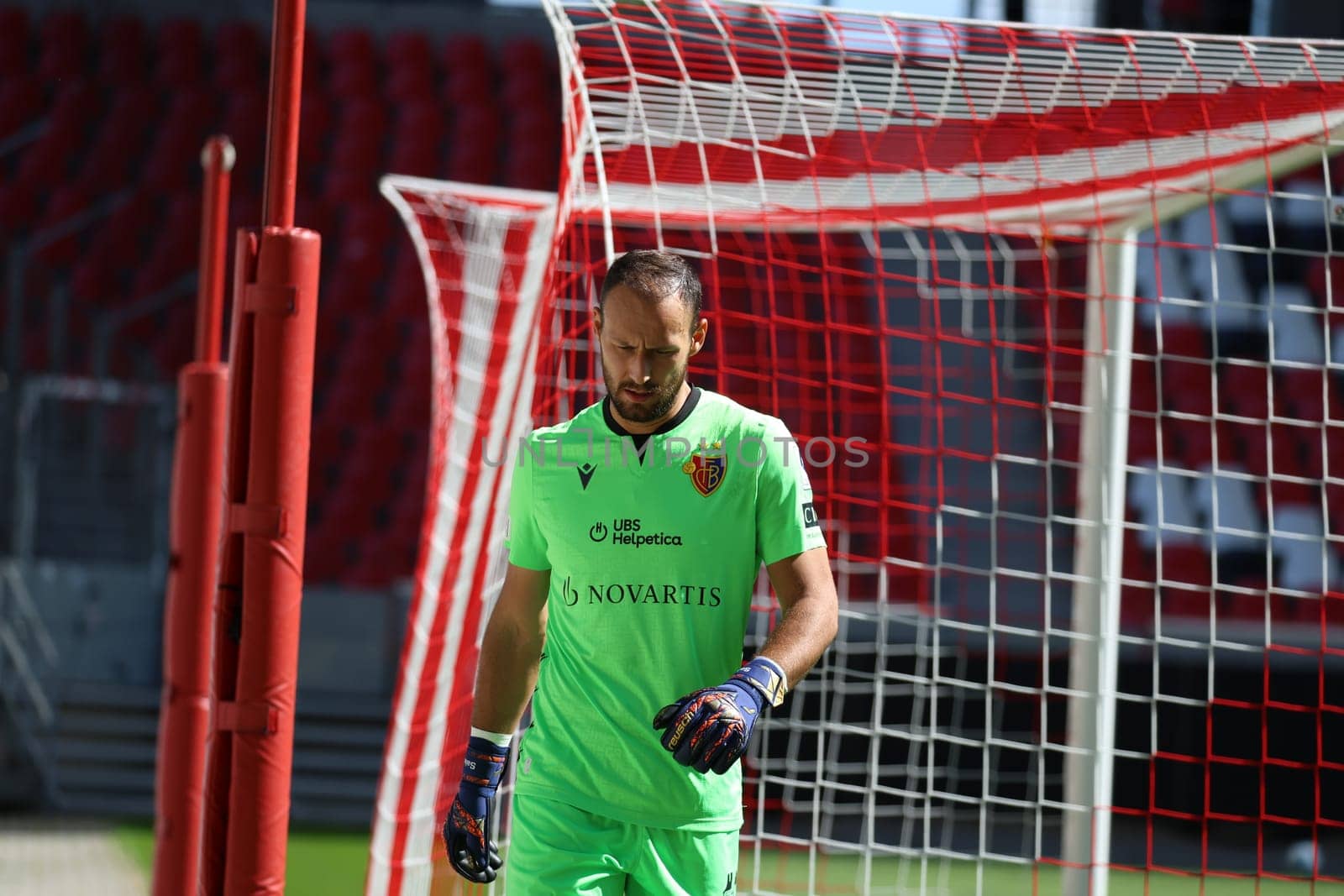 Goalkeeper Mirko Salvi (FC Basel) at the football friendly: SC Freiburg - FC Basel  REGULATIONS PROHIBIT ANY USE OF PHOTOGRAPHS AS IMAGE SEQUENCES AND/OR QUASI-VIDEONann  Photo: Joachim Hahne/johapress
