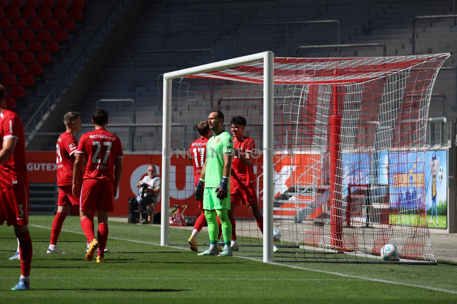 Freiburg goal anniversary,Basel frustration for goalkeeper Mirko Salvi (FC Basel) - at the football test match: SC Freiburg - FC Basel  REGULATIONS PROHIBIT ANY USE OF PHOTOGRAPHS AS IMAGE SEQUENCES AND/OR QUASI-VIDEONann  Photo: Joachim Hahne/johapress
