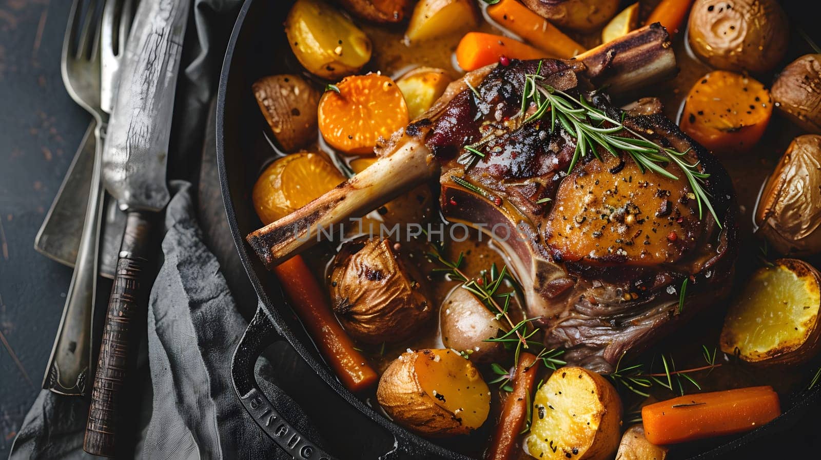 Braised lamb shank lamb shank with root vegetables