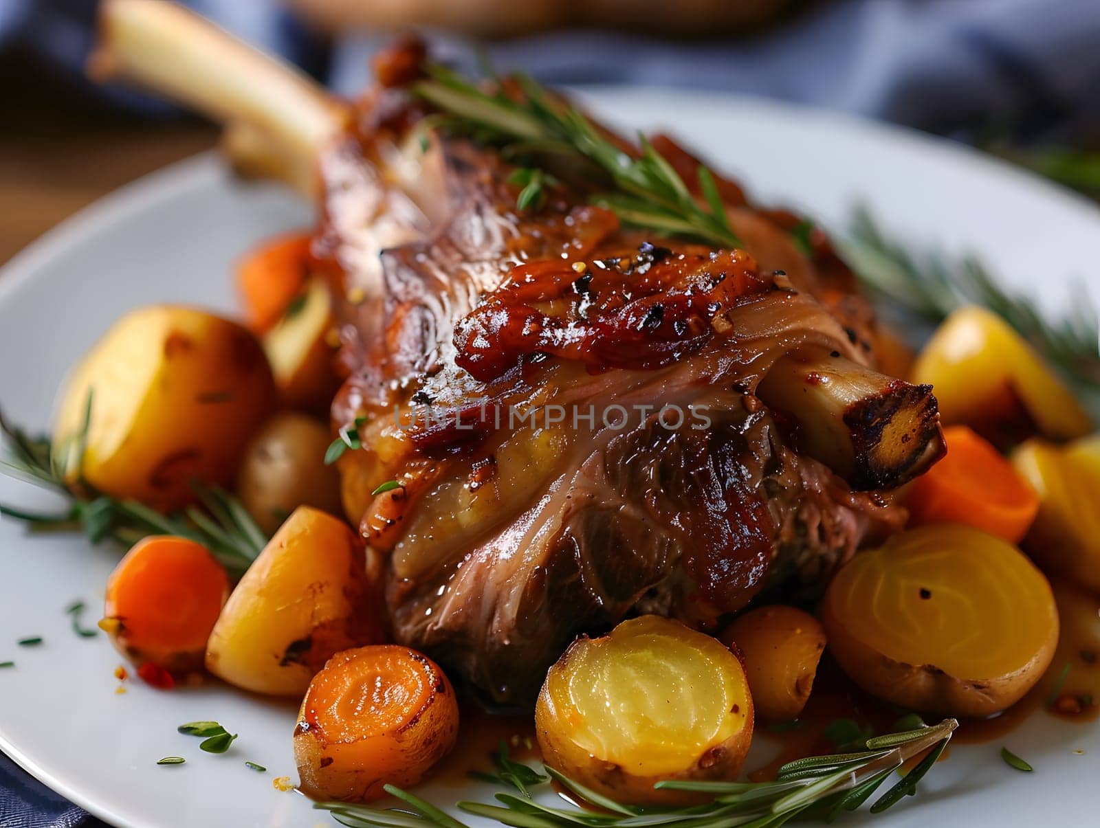 Braised lamb shank lamb shank with root vegetables
