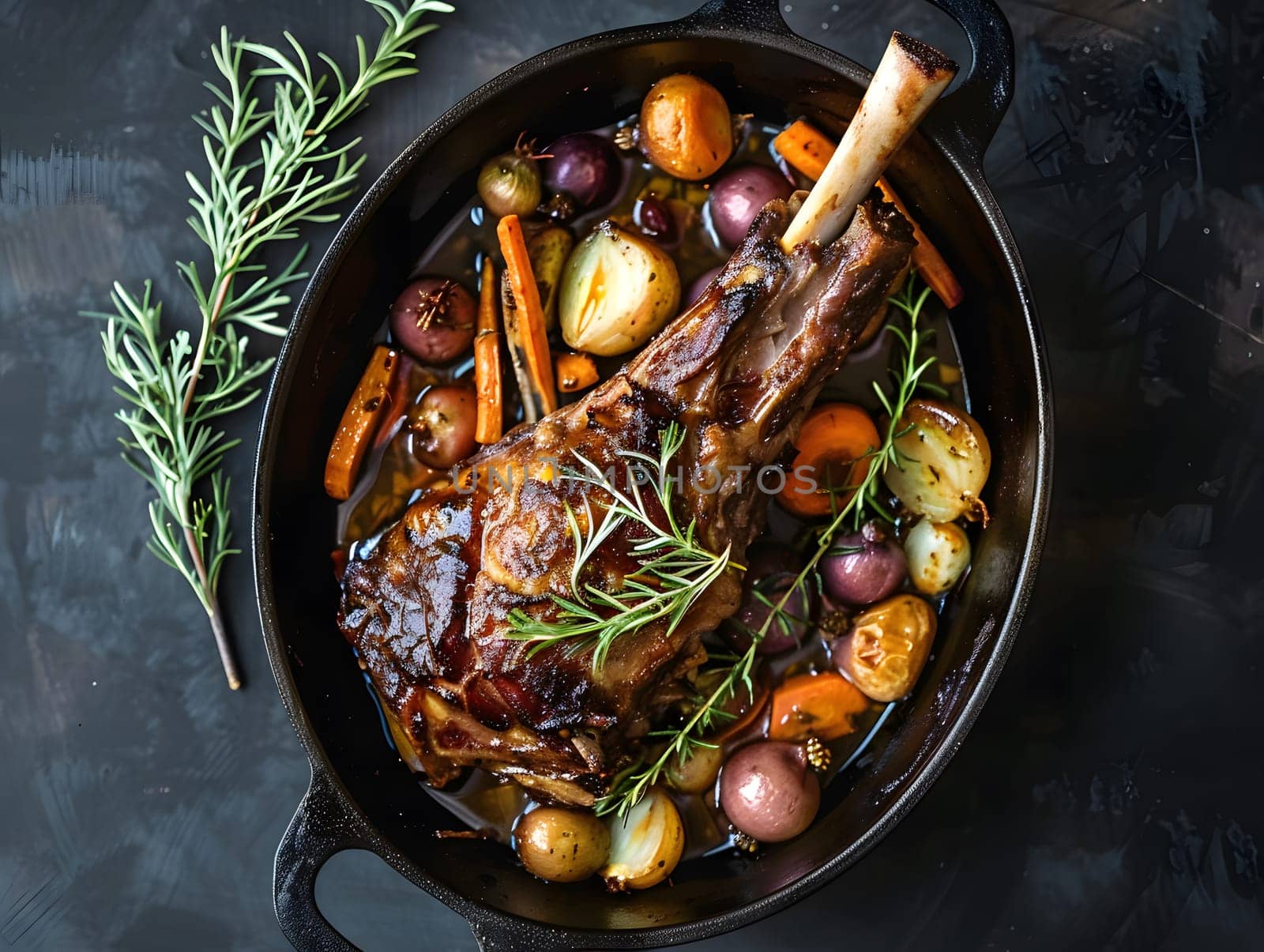 Braised lamb shank lamb shank with root vegetables
