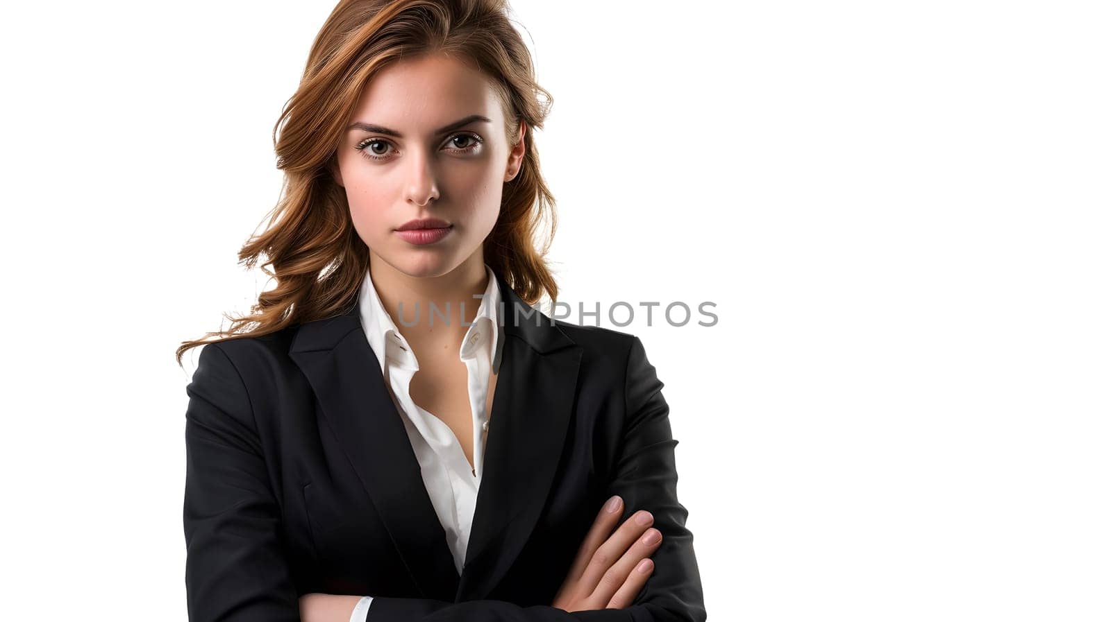 Business woman isolated on white background