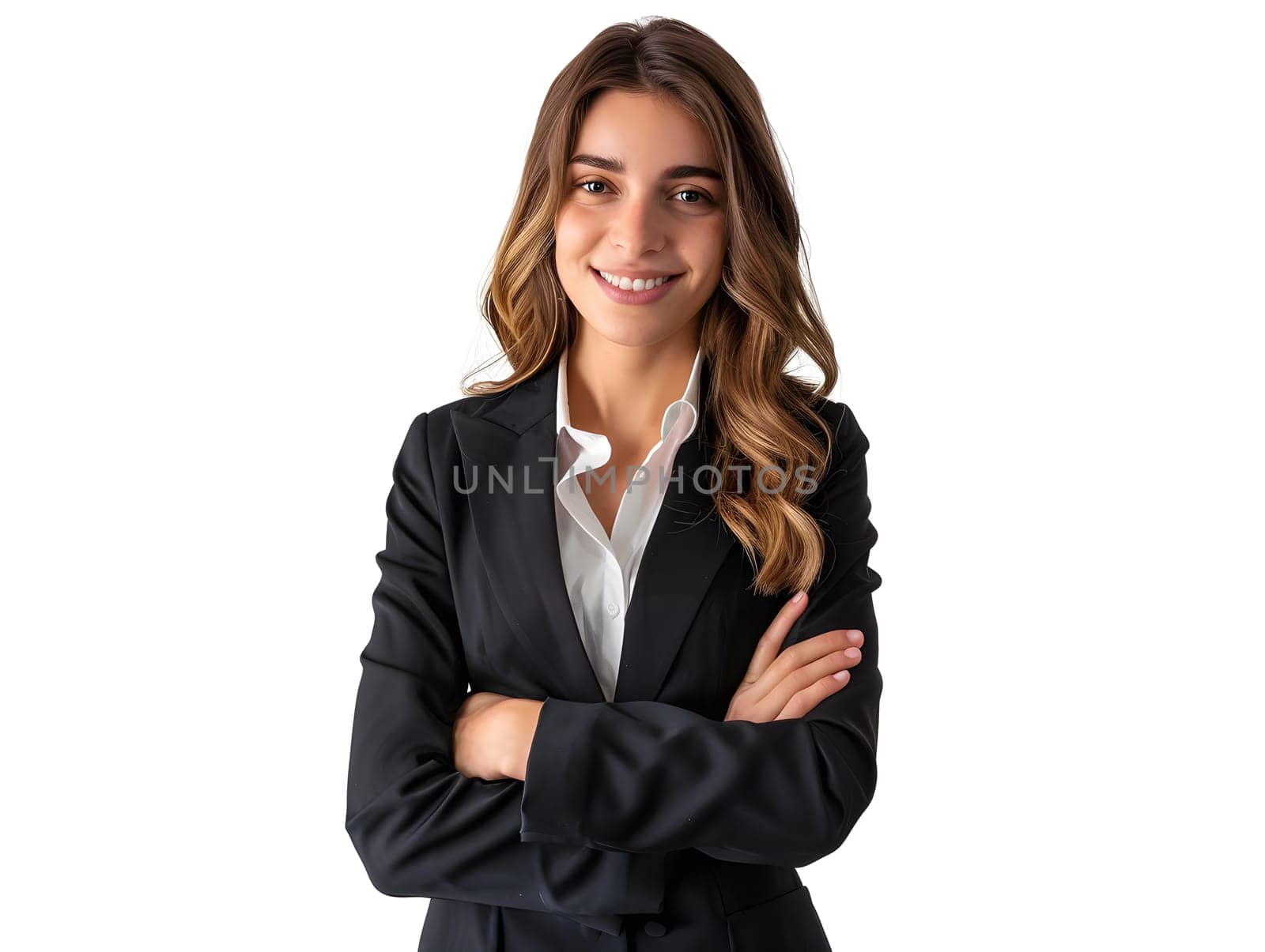 Business woman isolated on white background