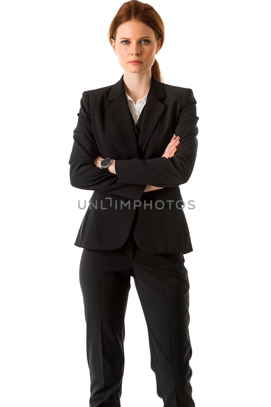 Business woman isolated on white background