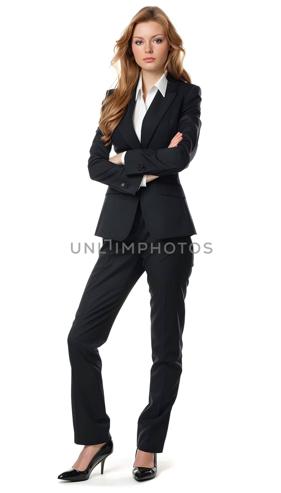 Business woman isolated on white background