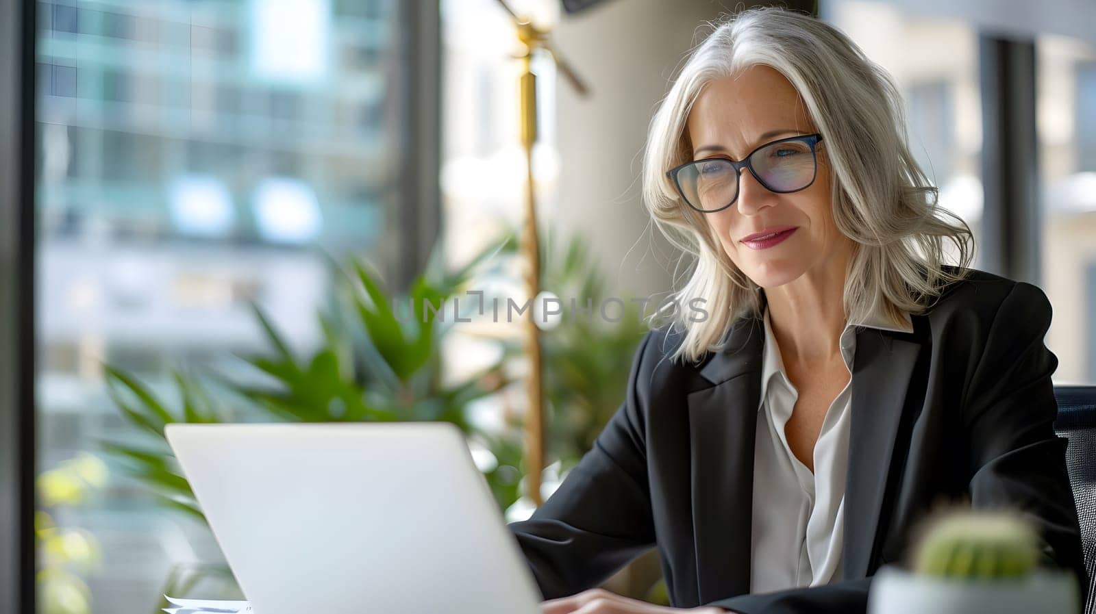Busy happy mature business woman bank manager working