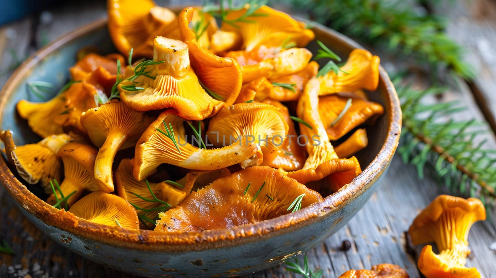 Chanterelle mushrooms sauteed in butter