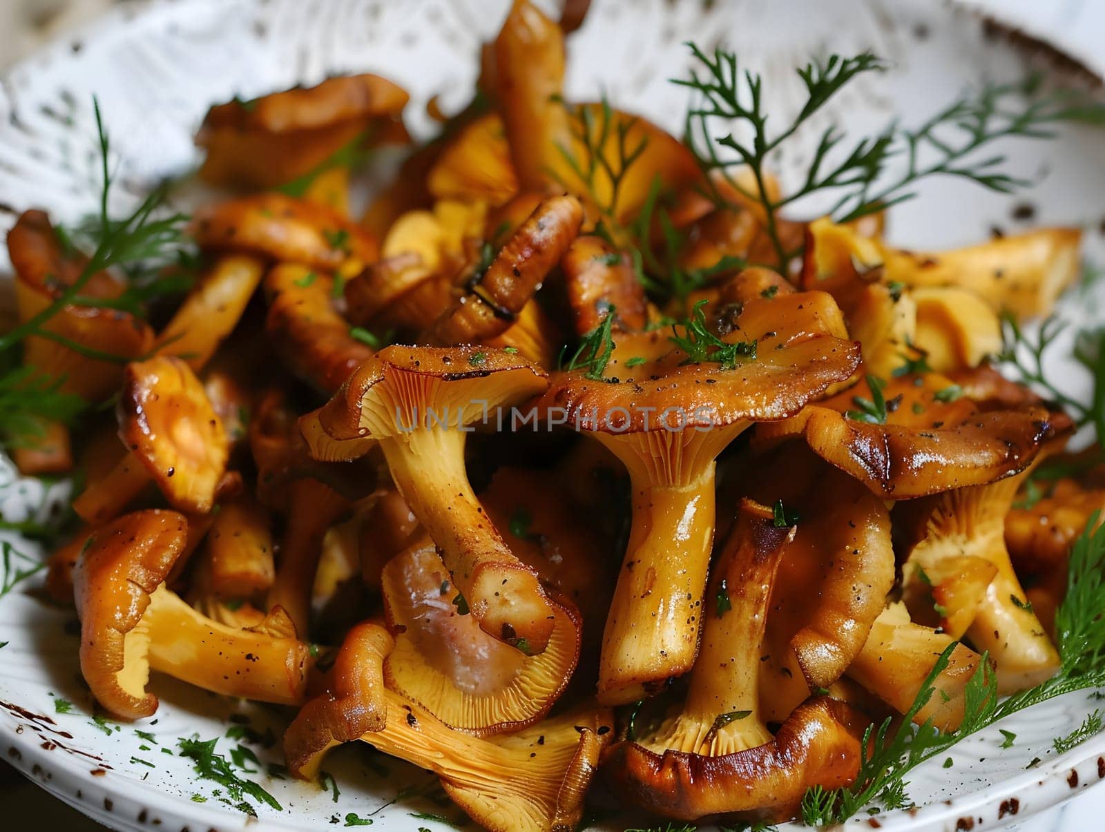 Chanterelle mushrooms sauteed in butter