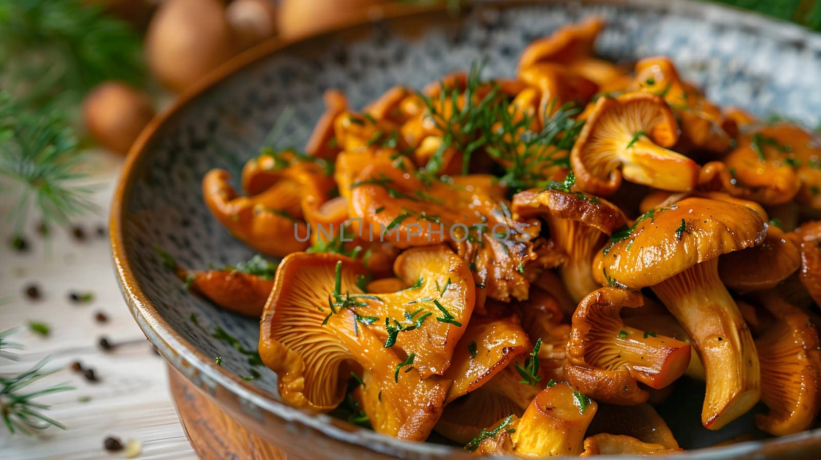 Chanterelle mushrooms sauteed in butter
