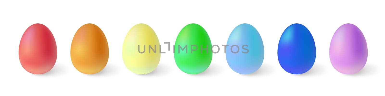 Easter Egg Pile Vector Elements 3d