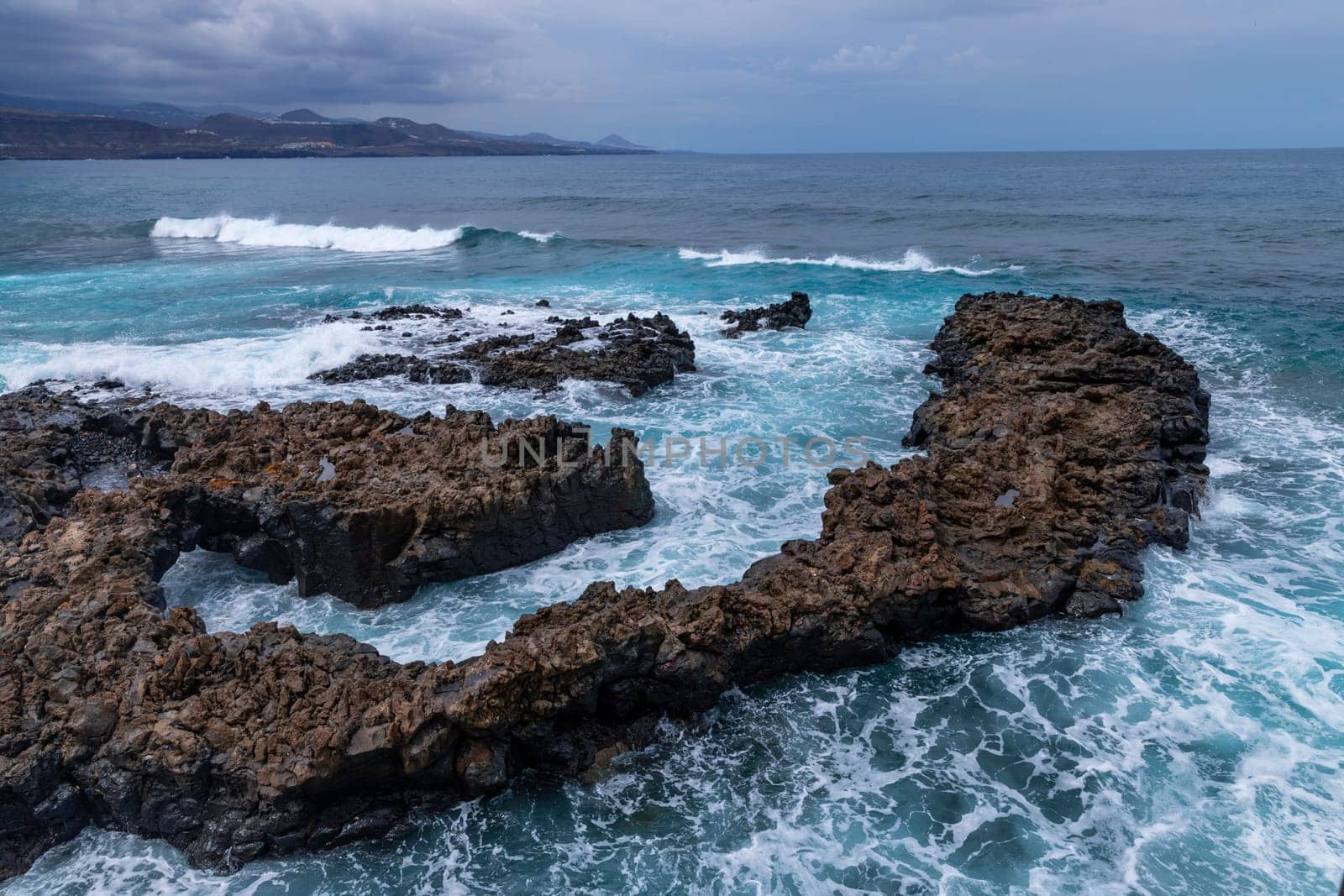El Confital beach on the edge of Las Palmas, La Isleta peninsula. Gran Canaria, Spain