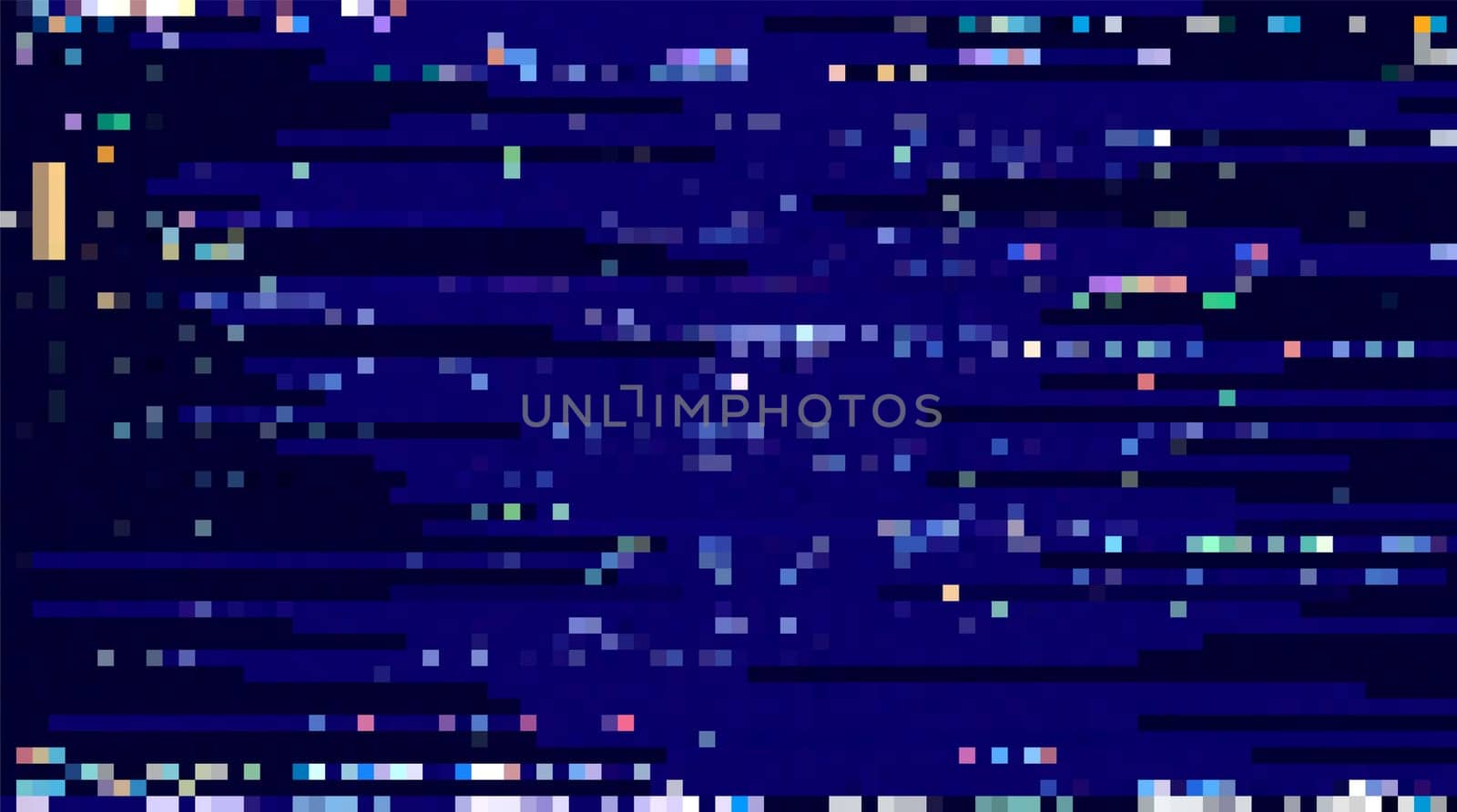 Trendy glitch pattern on dark background. Abstract vector geometric elements