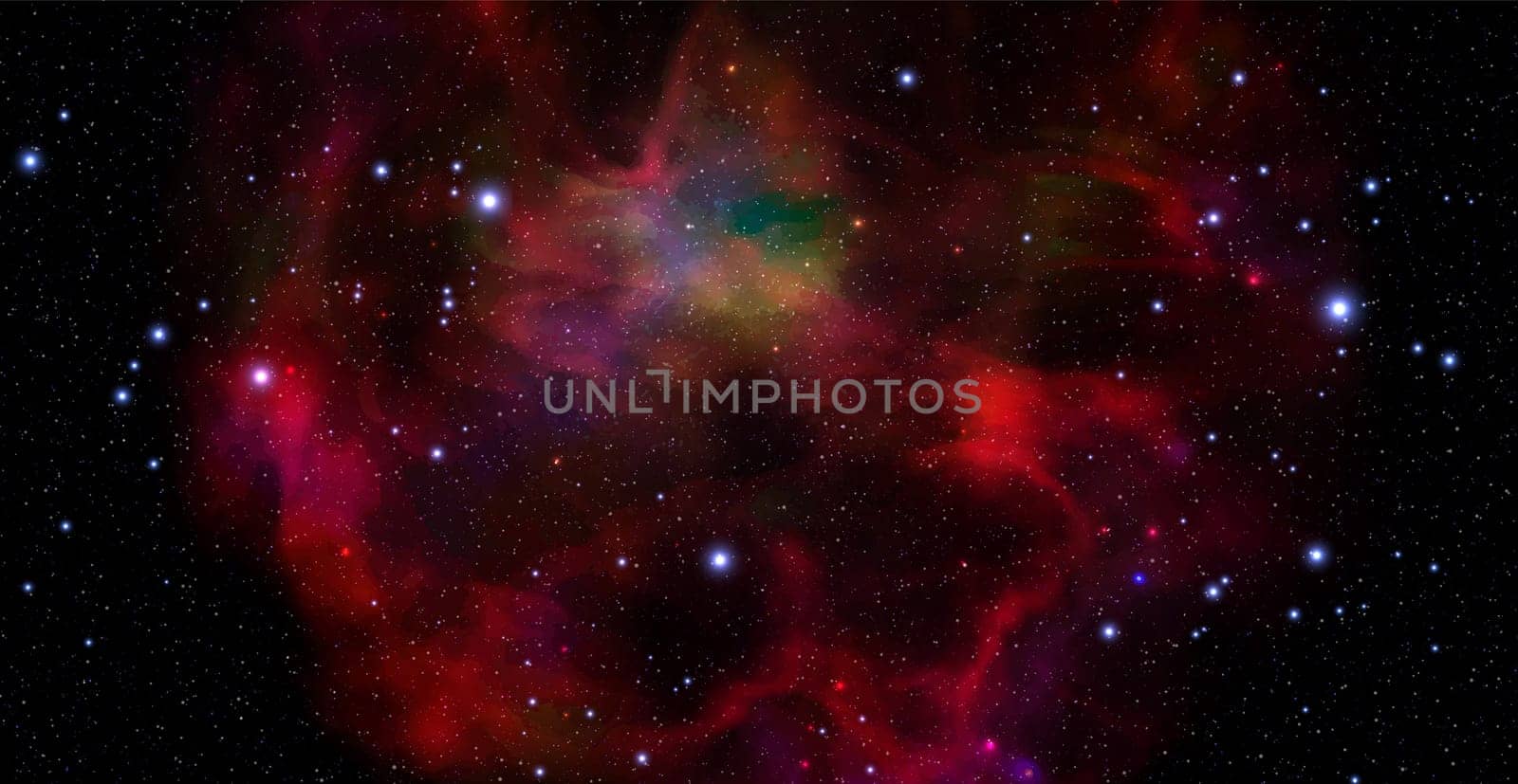 Space vector background with realistic nebula and shining stars. Magic colorful galaxy