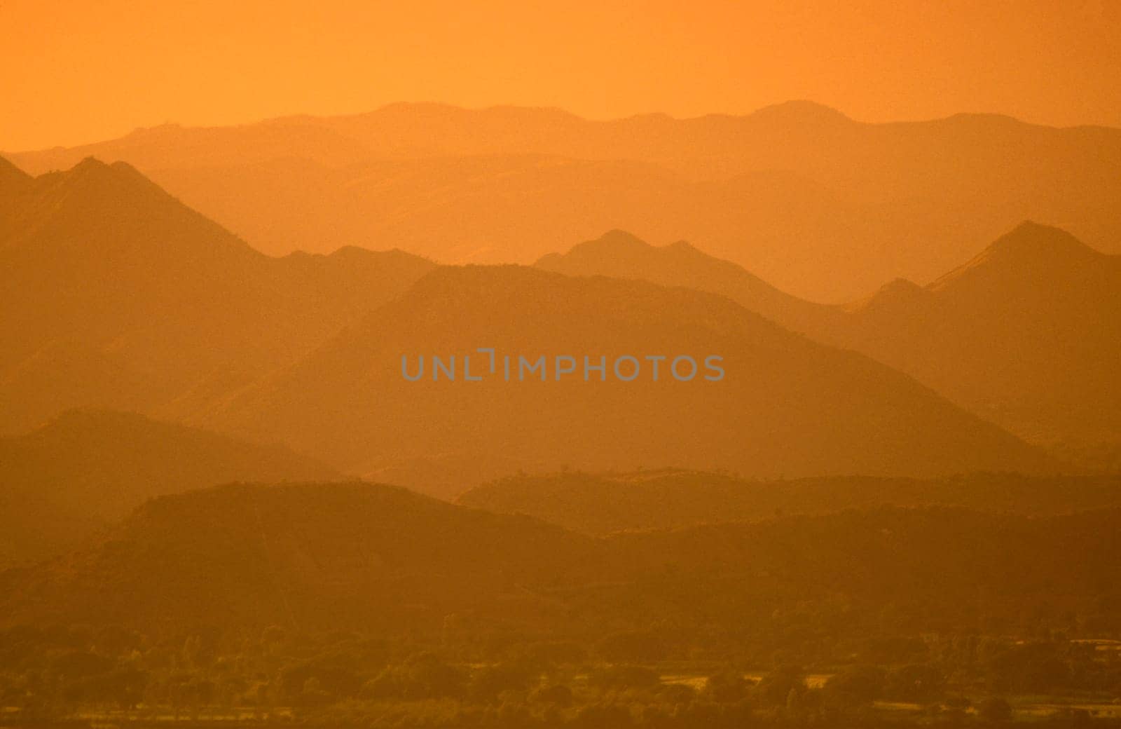 Landscape with Hills and Mountains in the Town of Udaipur in the Province of Rajasthan in India.  India, Udaipur, January, 1998